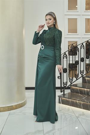 İpek Tesettür Abiye Zümrüt