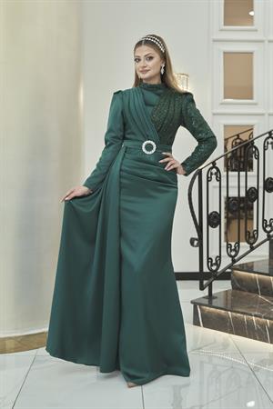 İpek Tesettür Abiye Zümrüt