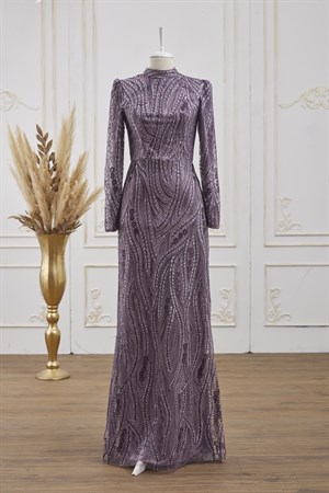 İrem Tesettür Abiye Lavanta