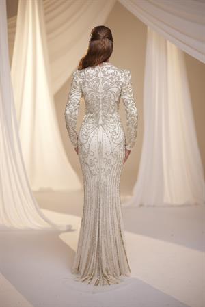 Osmanlı desen abiye ekru