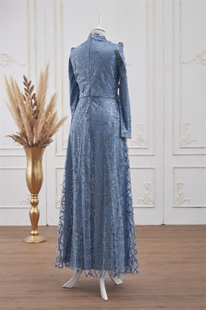 Parıltı Tesettür Abiye Bebe Mavisi