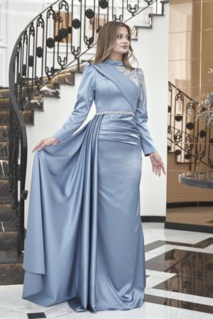 Tâlu Tesettür Abiye Bebe Mavisi