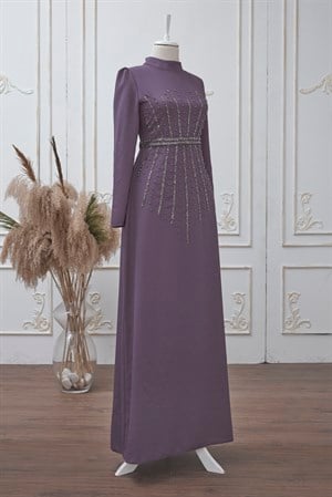 Tuğçe Tesettür Abiye Leylak