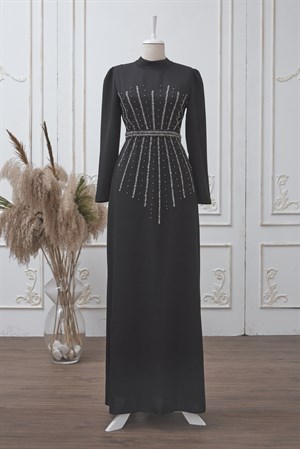 Tuğçe Tesettür Abiye Siyah