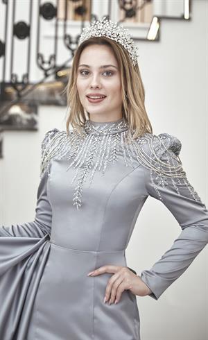 Zehra Tesettür Abiye Silver