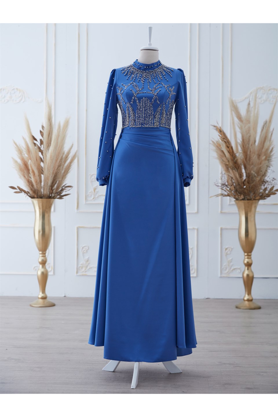 Hüma Tesettür Abiye İndigo Dresslife