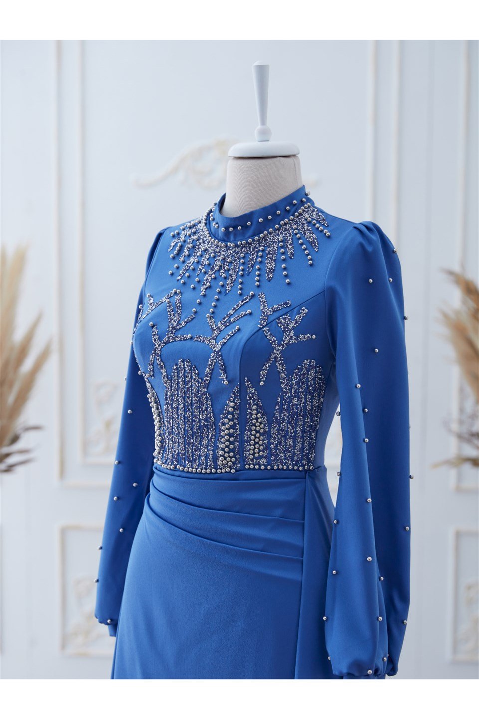 Hüma Tesettür Abiye İndigo Dresslife