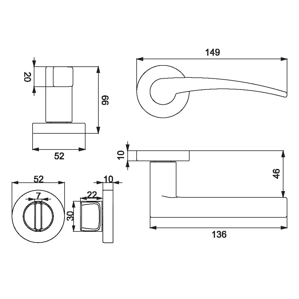 ÇEBİ A508 MP08 ODA YUV.RZ.ICONO KAPI KOLU201.01.0101248Modern Kapı KollarıÇEBİ