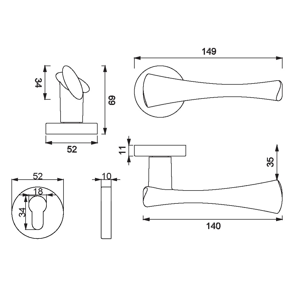 ÇEBİ A532 MP10 ODA YUV.RZ.TORO KAPI KOLU201.01.0105545Modern Kapı KollarıÇEBİ