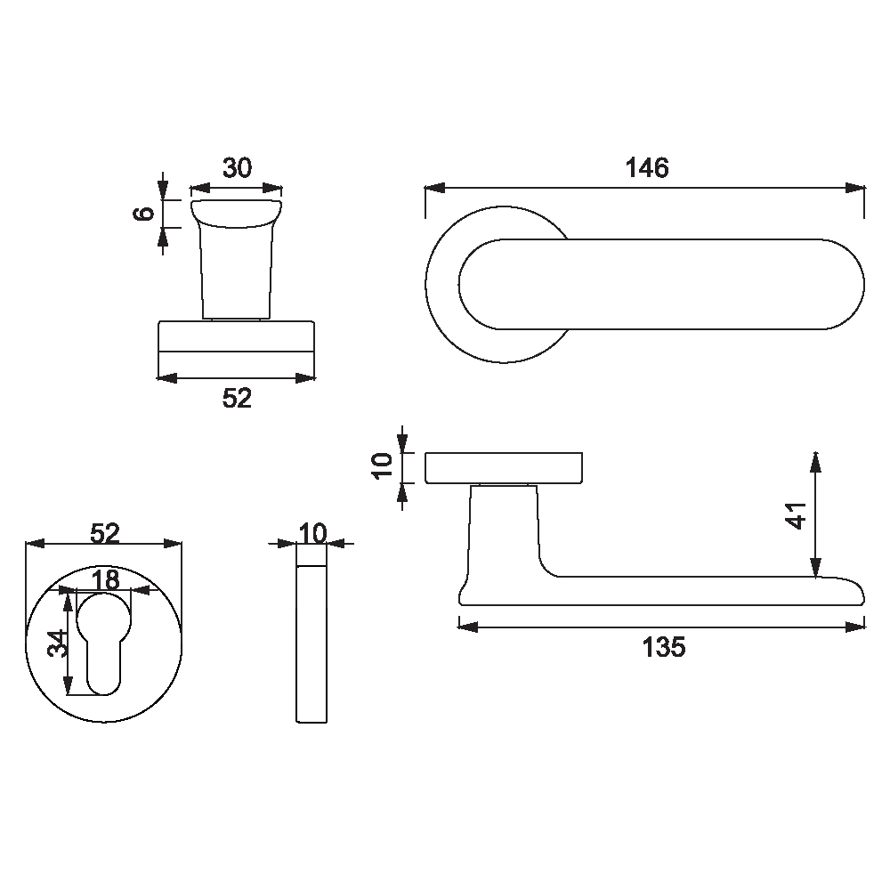 ÇEBİ A571 MP11 WC YUV.RZ.OVA KAPI KOLU201.01.0100606Modern Kapı KollarıÇEBİ