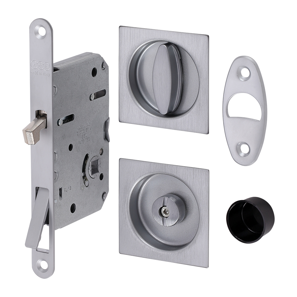 AGB B046515034 SCIVOLA KAYAR KAPI KİLİDİ WC KARE 40-48 MAT KROM203.05.0108566Kayar Kapı Kilitleri Ve AksesuarlarıAGB