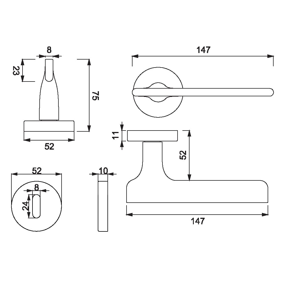 ÇEBİ A5103 MP11 ODA YUV.RZ.MIRA KAPI KOLU201.01.0104511Modern Kapı KollarıÇEBİ
