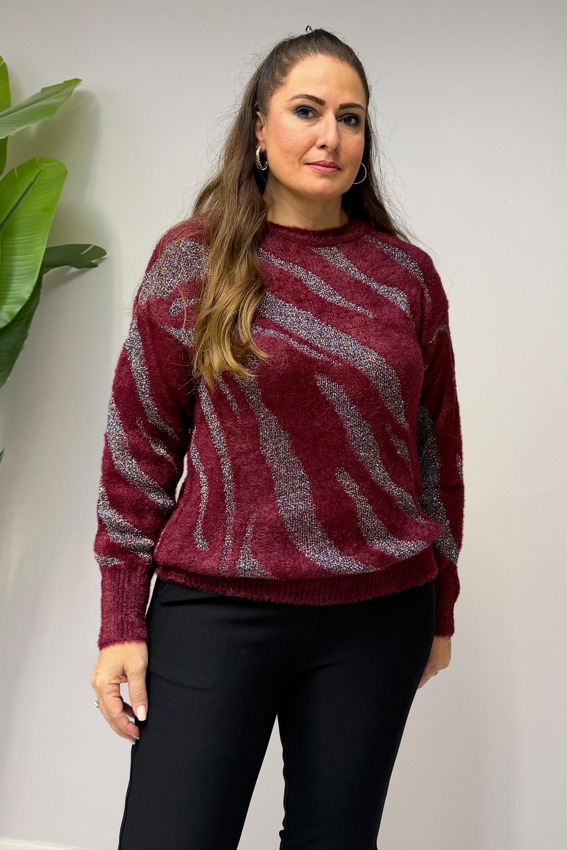 Semma Sim Detaylı Bluz Bordo