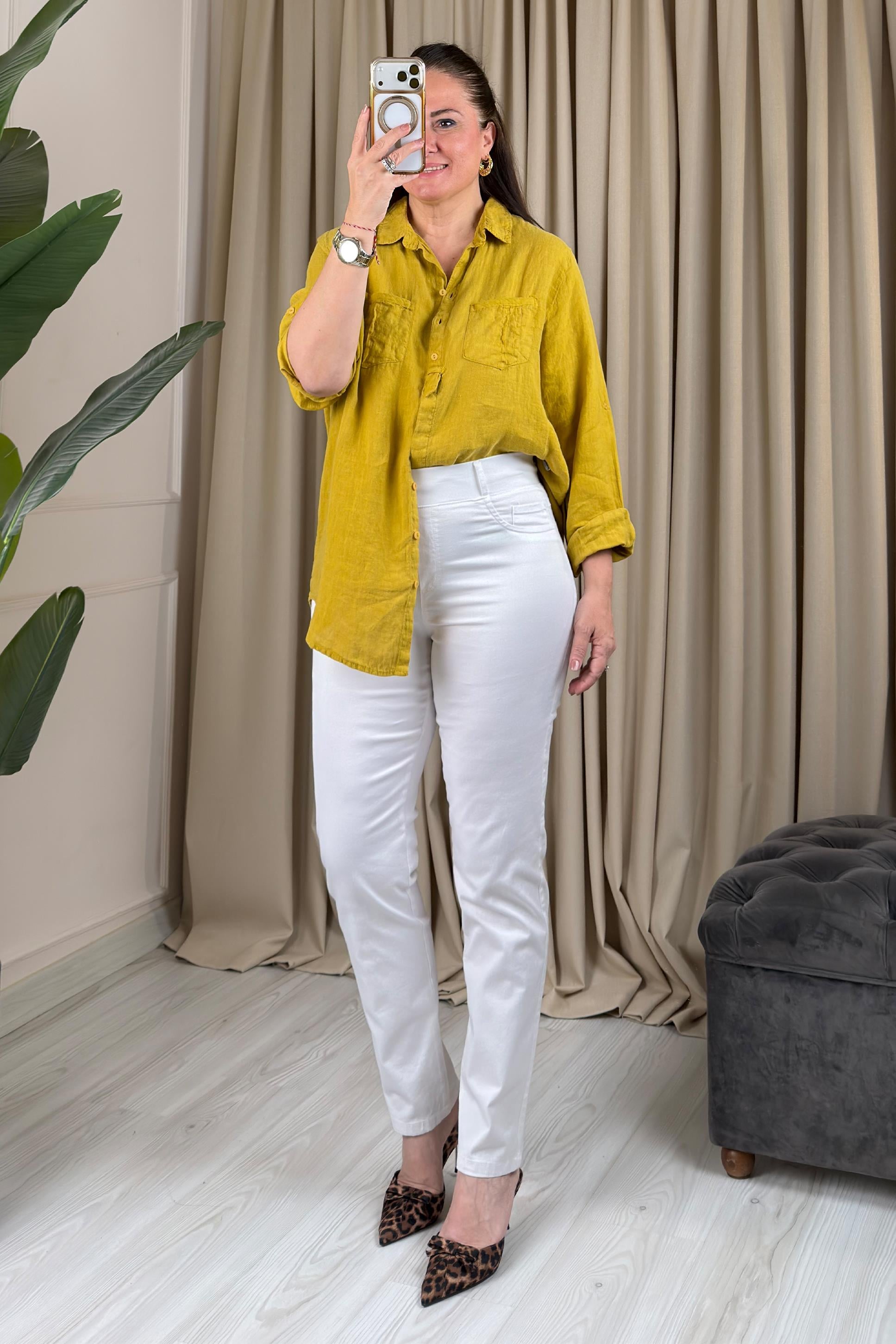 Mariel Kot Pantolon Beyaz