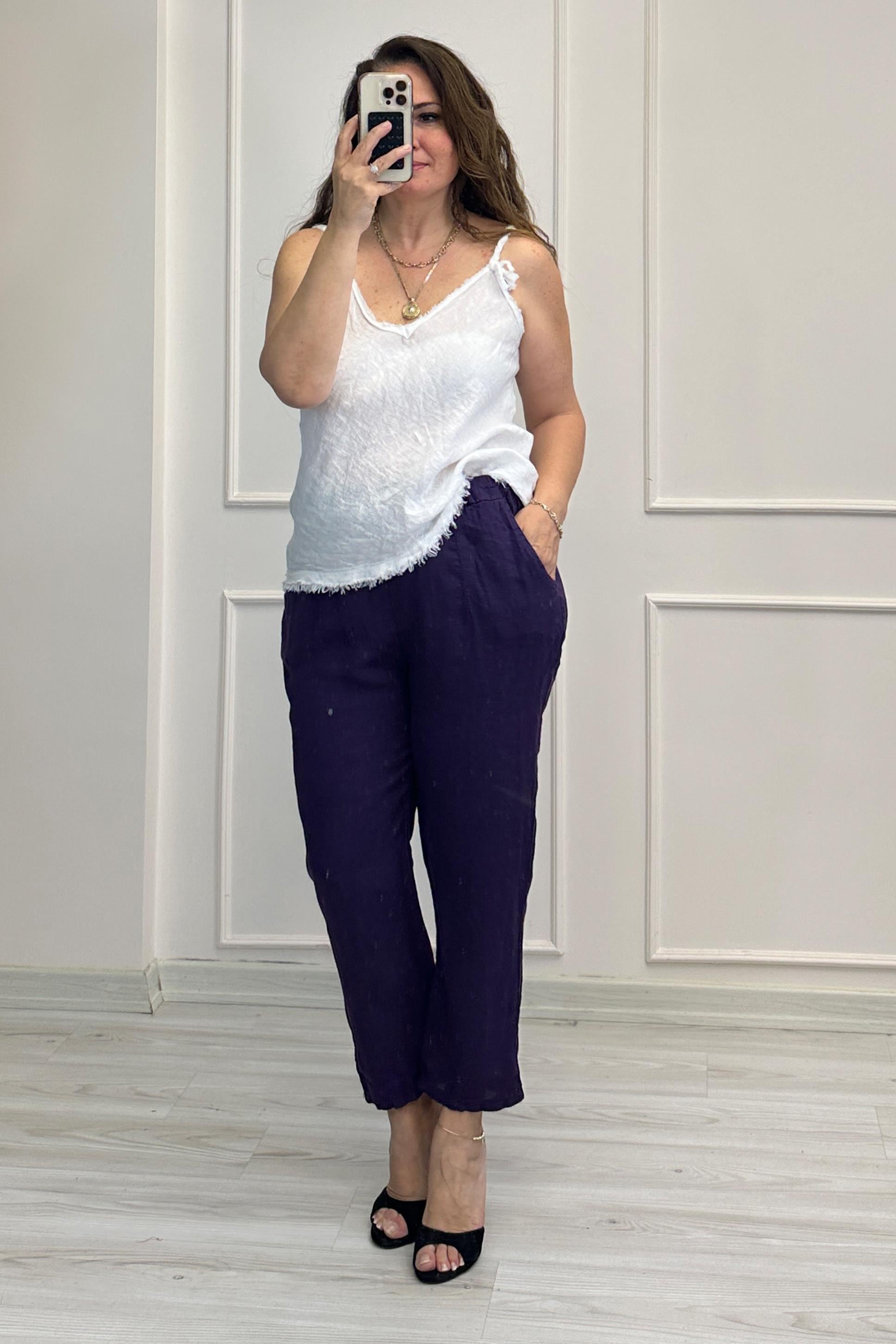 Naomi Keten Pantolon Mor