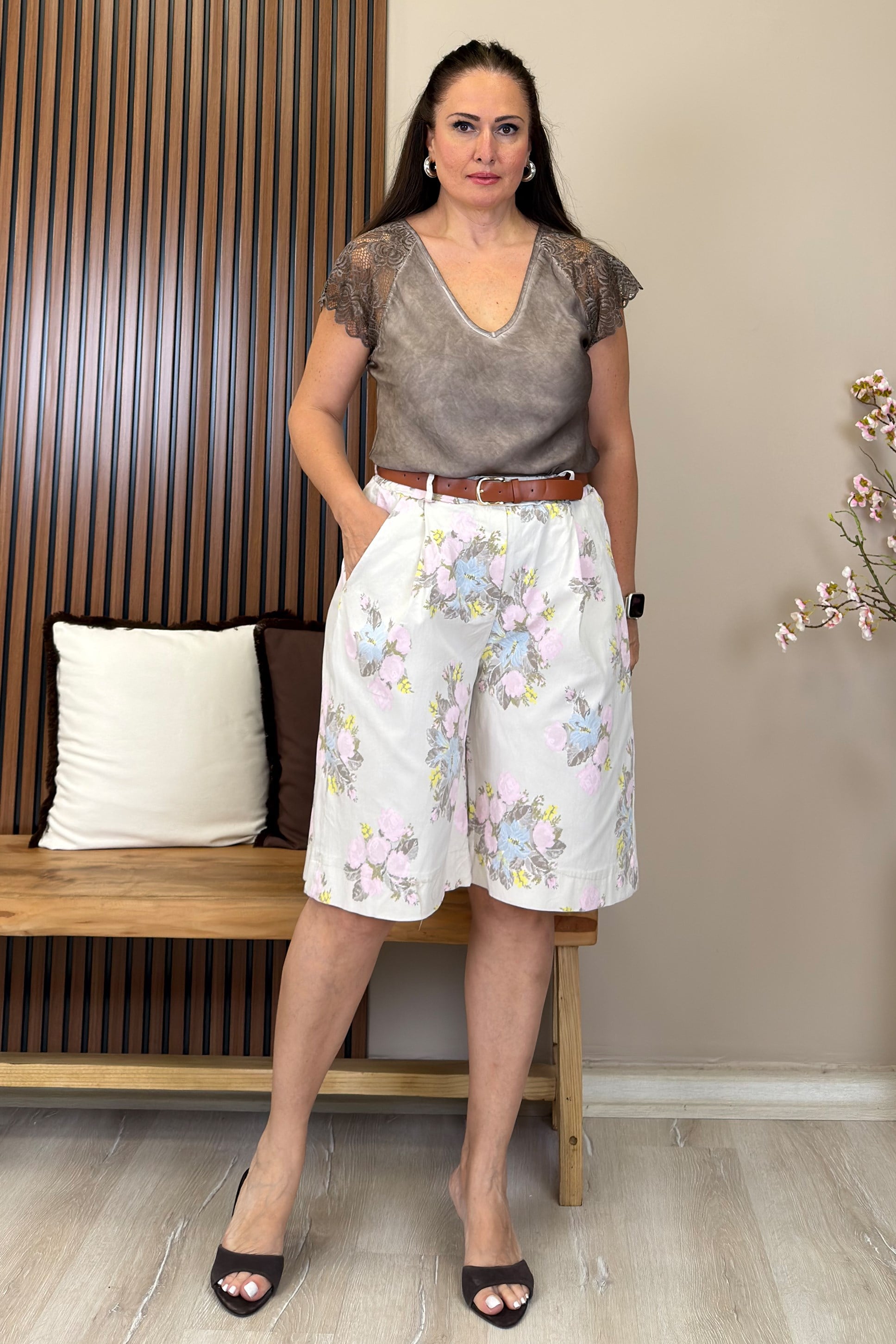 Sisley Bermuda Şort Bej