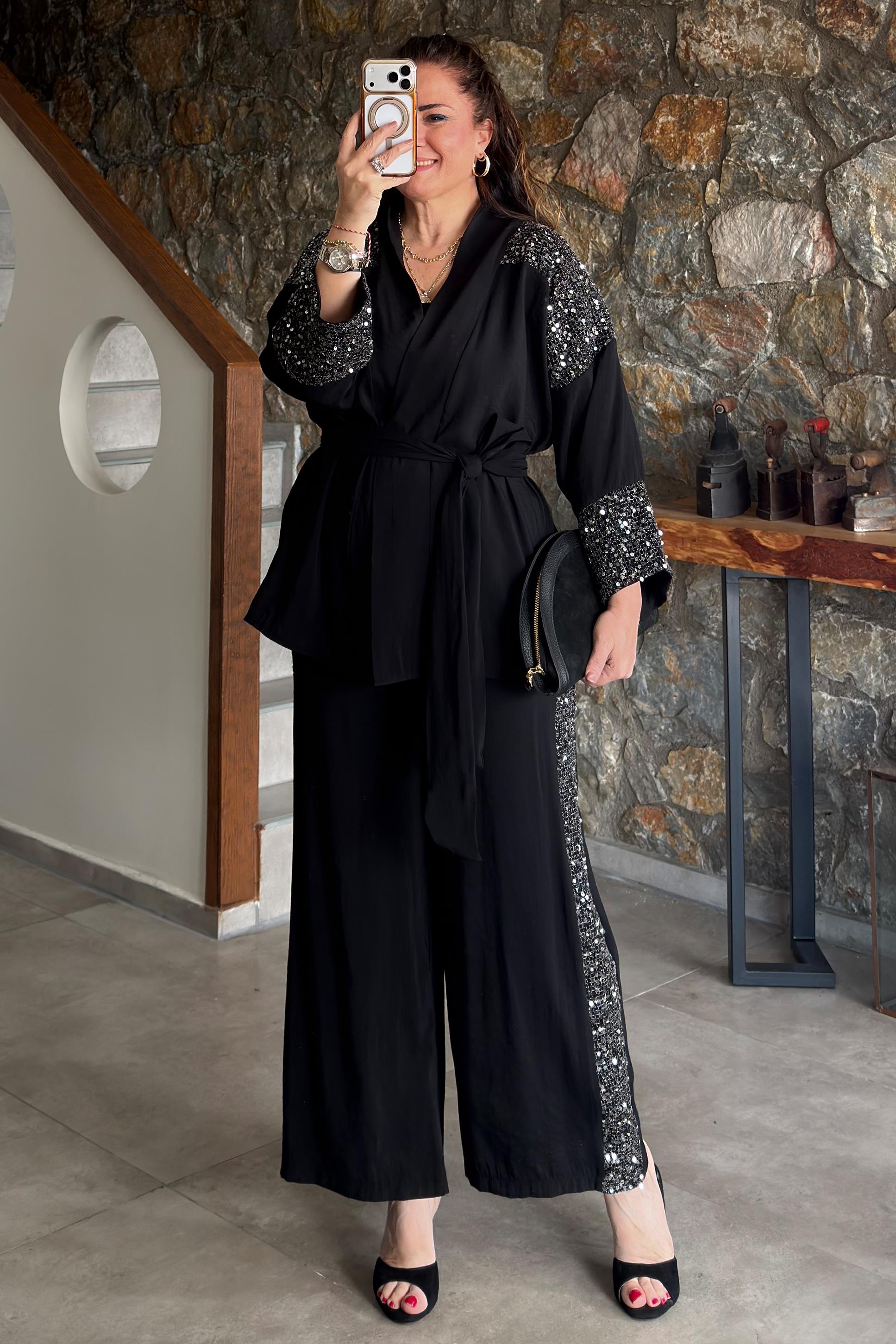 Brisa Kimono Takım Siyah