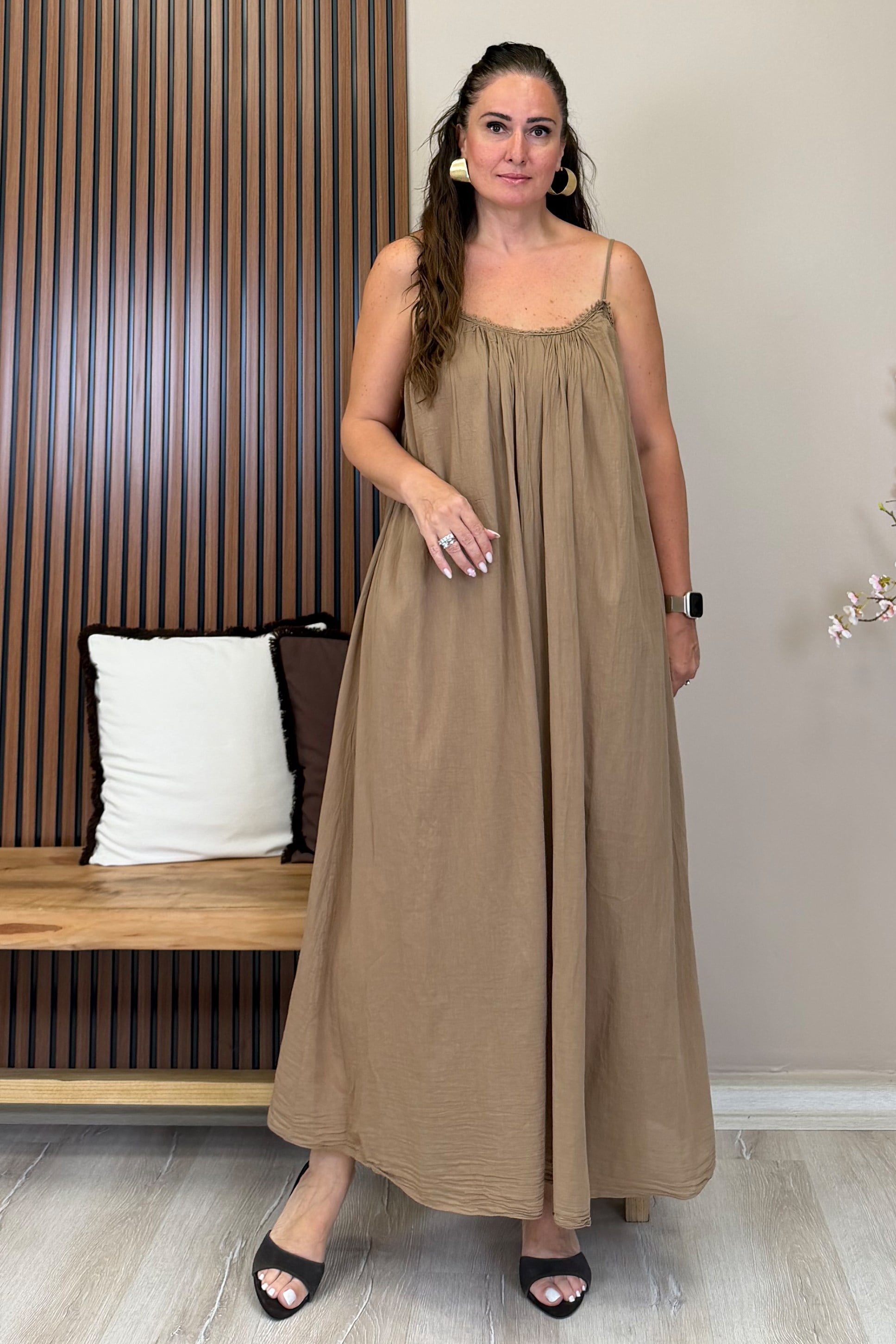 Claris Askılı Elbise Cappuccino