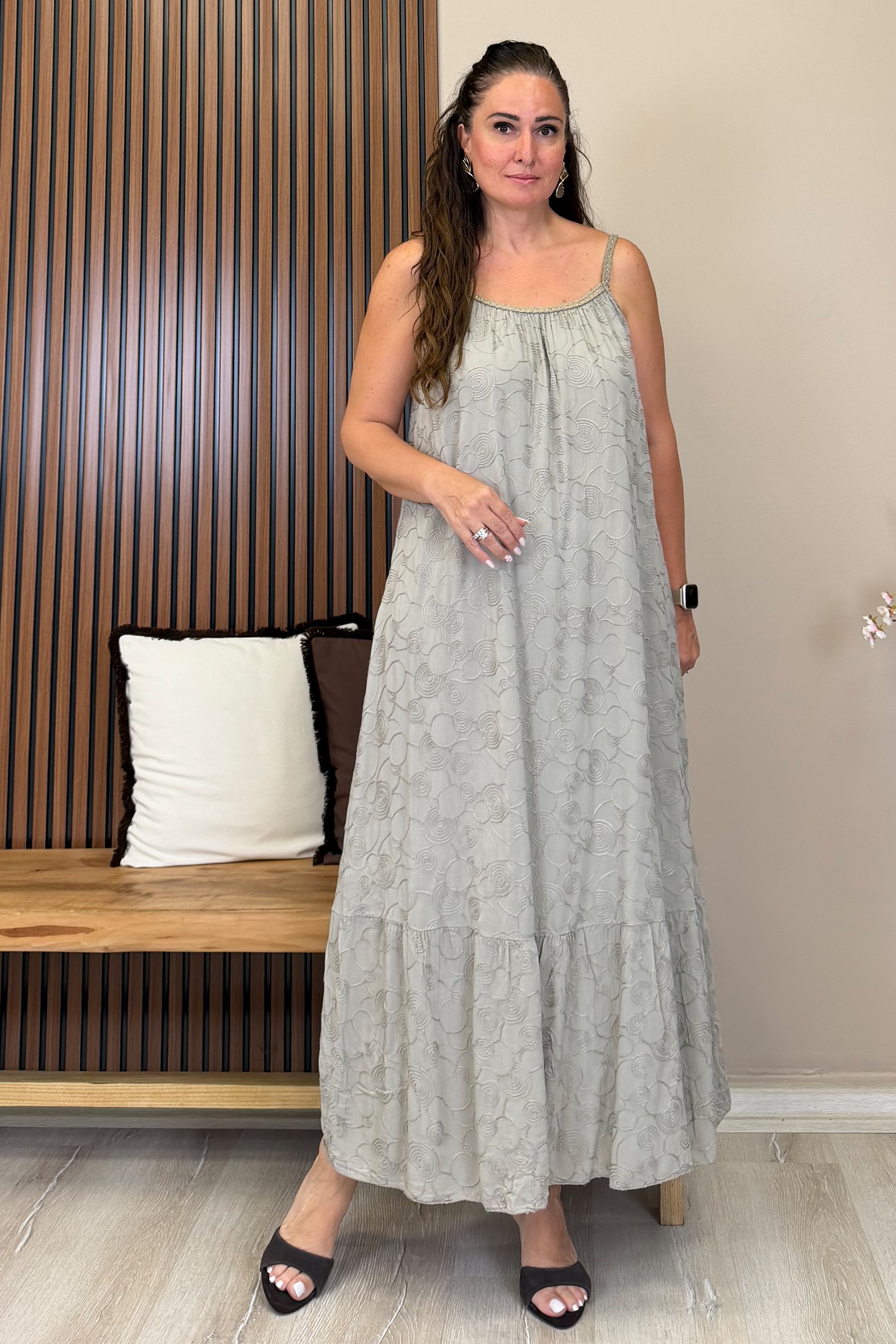 Verena Askılı Elbise Taş