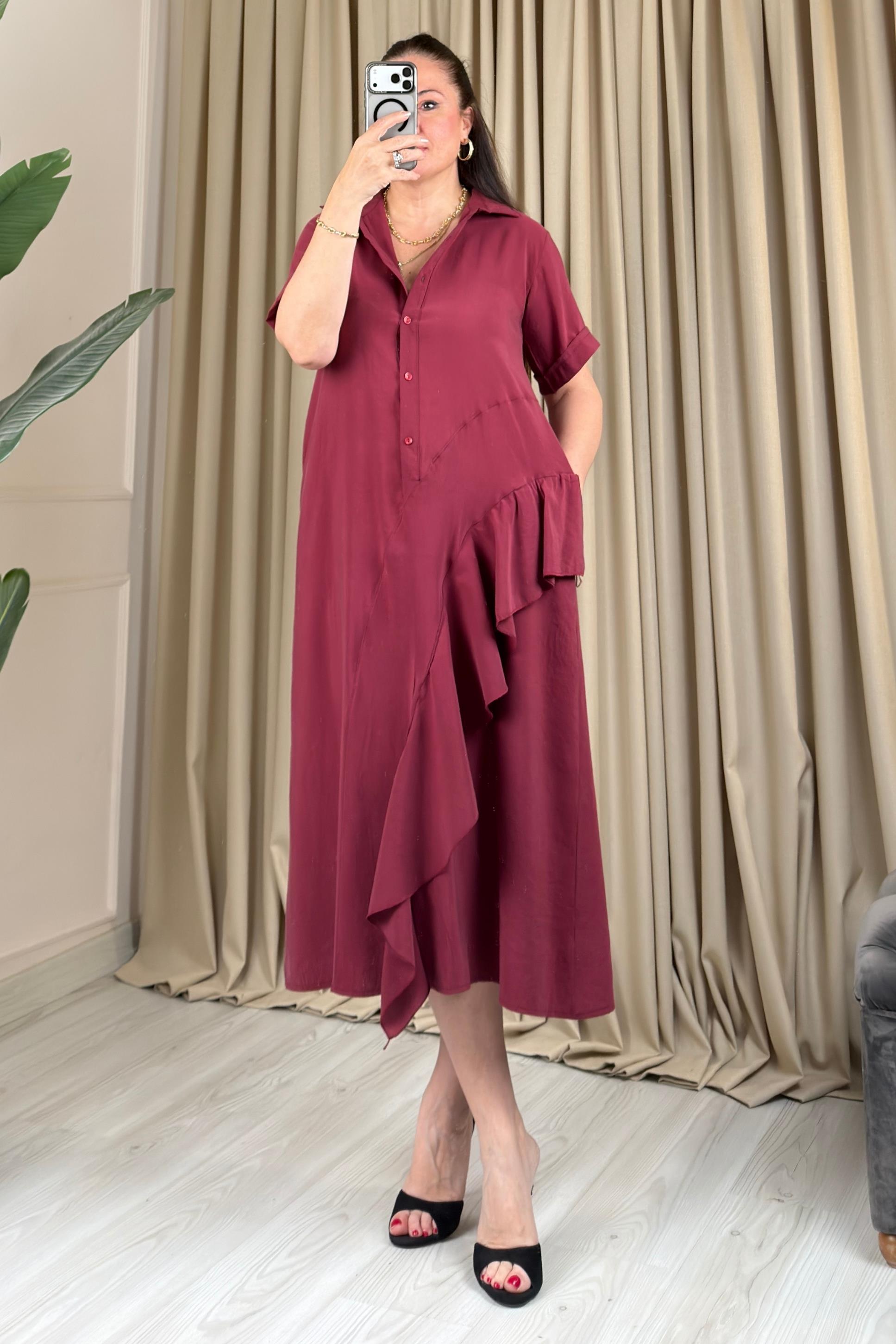 Zest Elbise Bordo