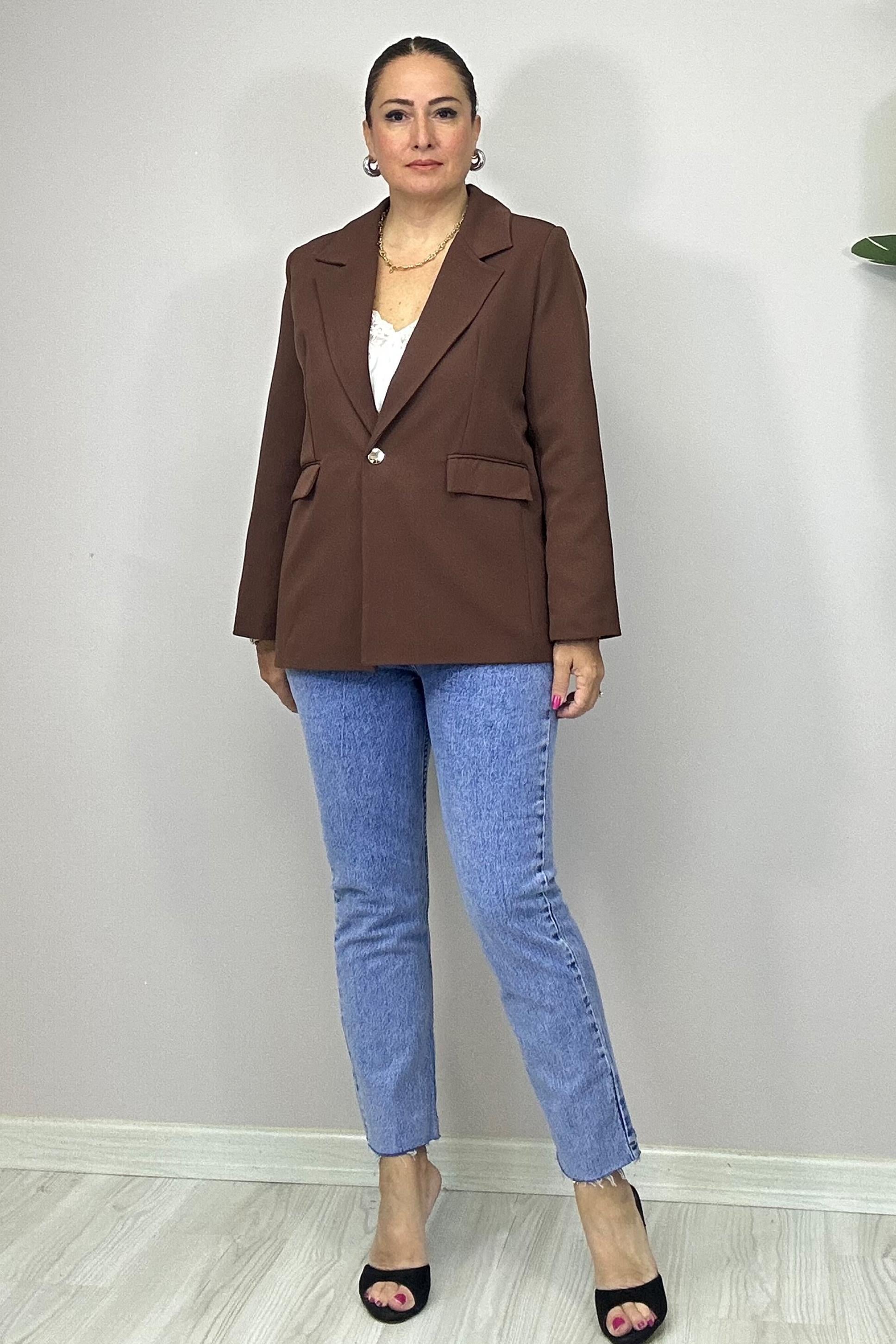 Kamila Blazer Ceket Kahve