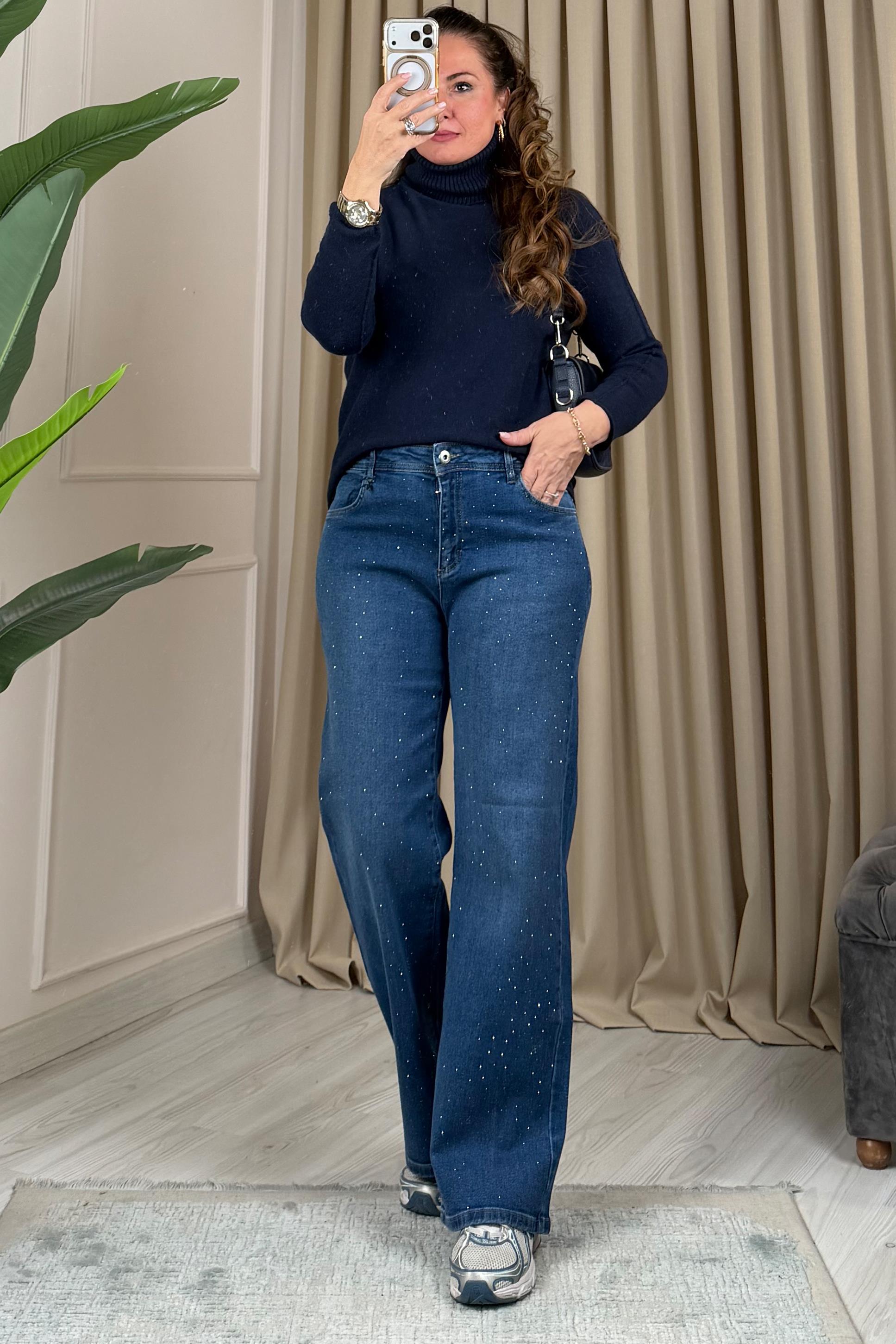 Lili Boğazlı Triko Lacivert