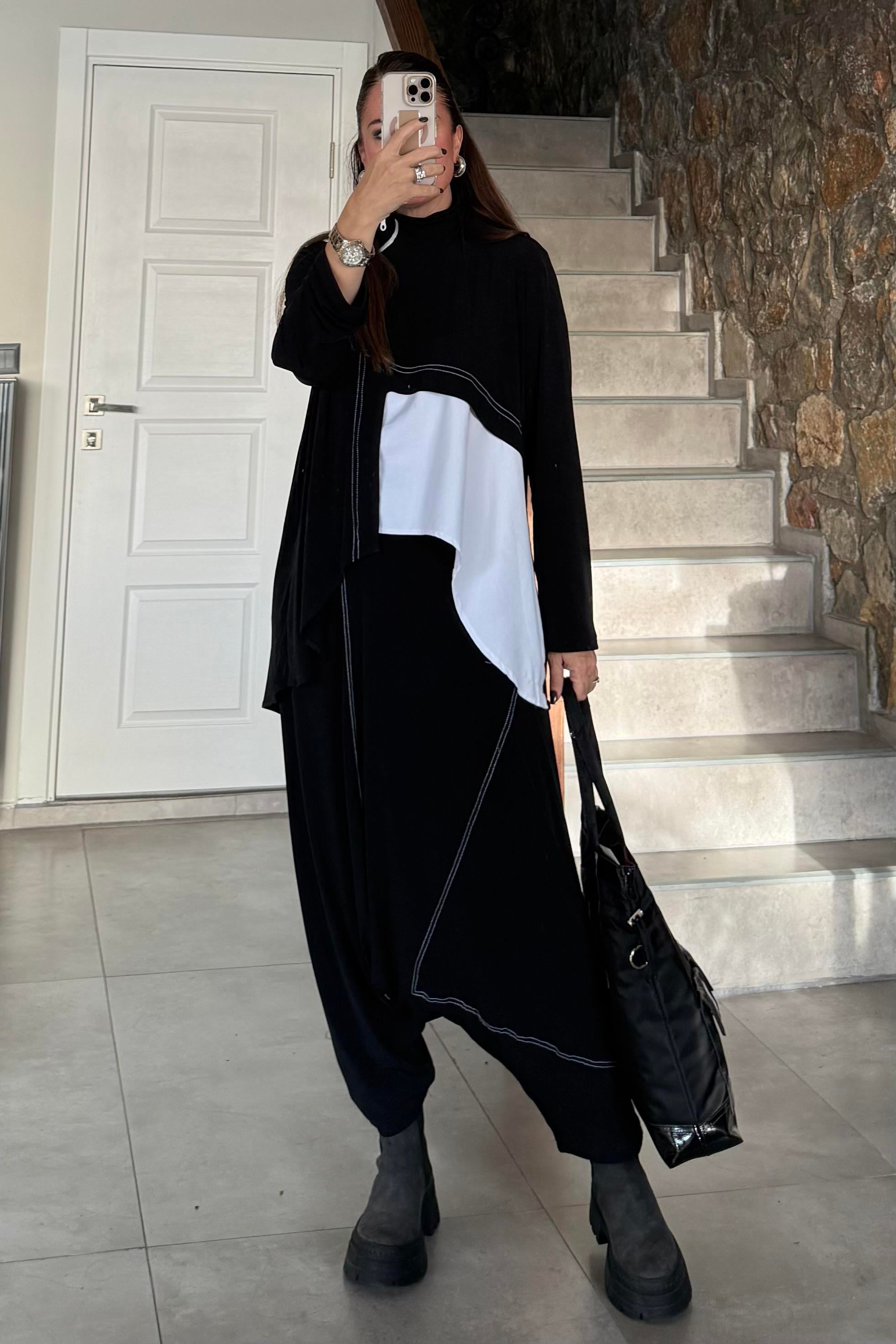 Selina Şalvar Takım Siyah