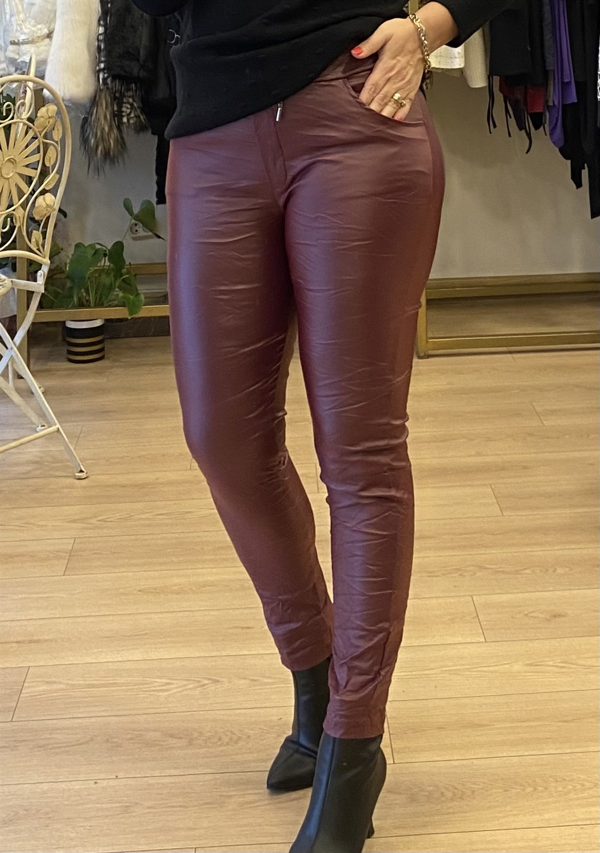 Mumlu Pantolon Bordo