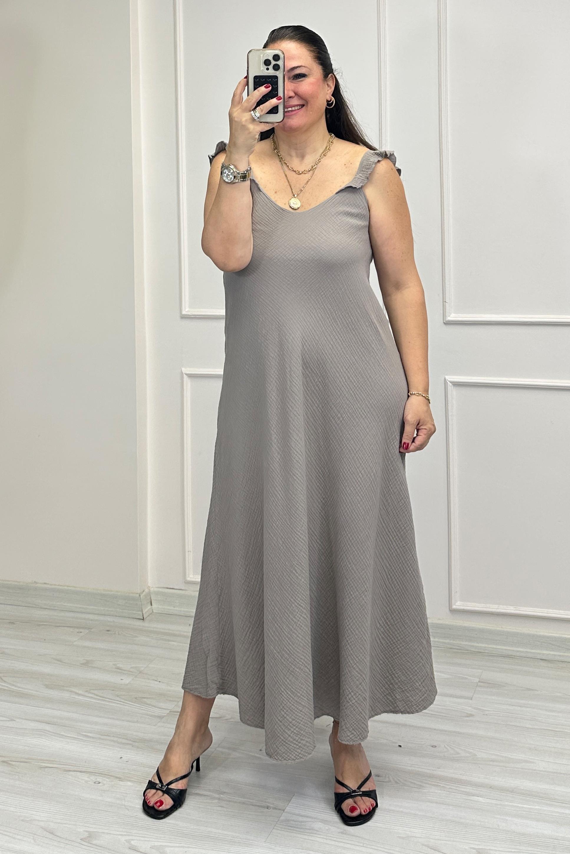 Lidya Müslin Elbise Taş