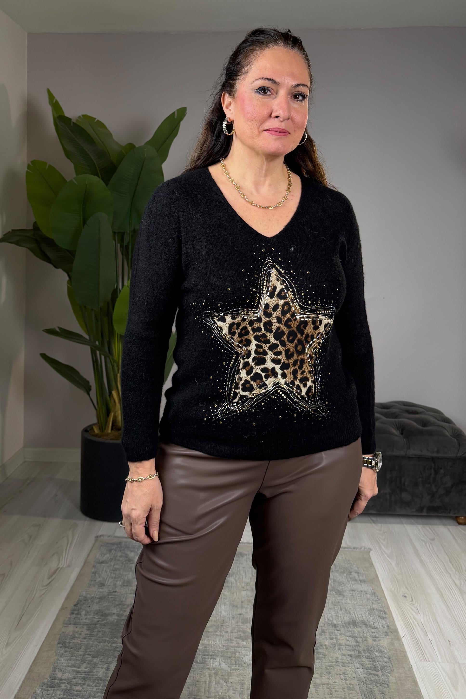 Yaldız Angora Kazak Siyah