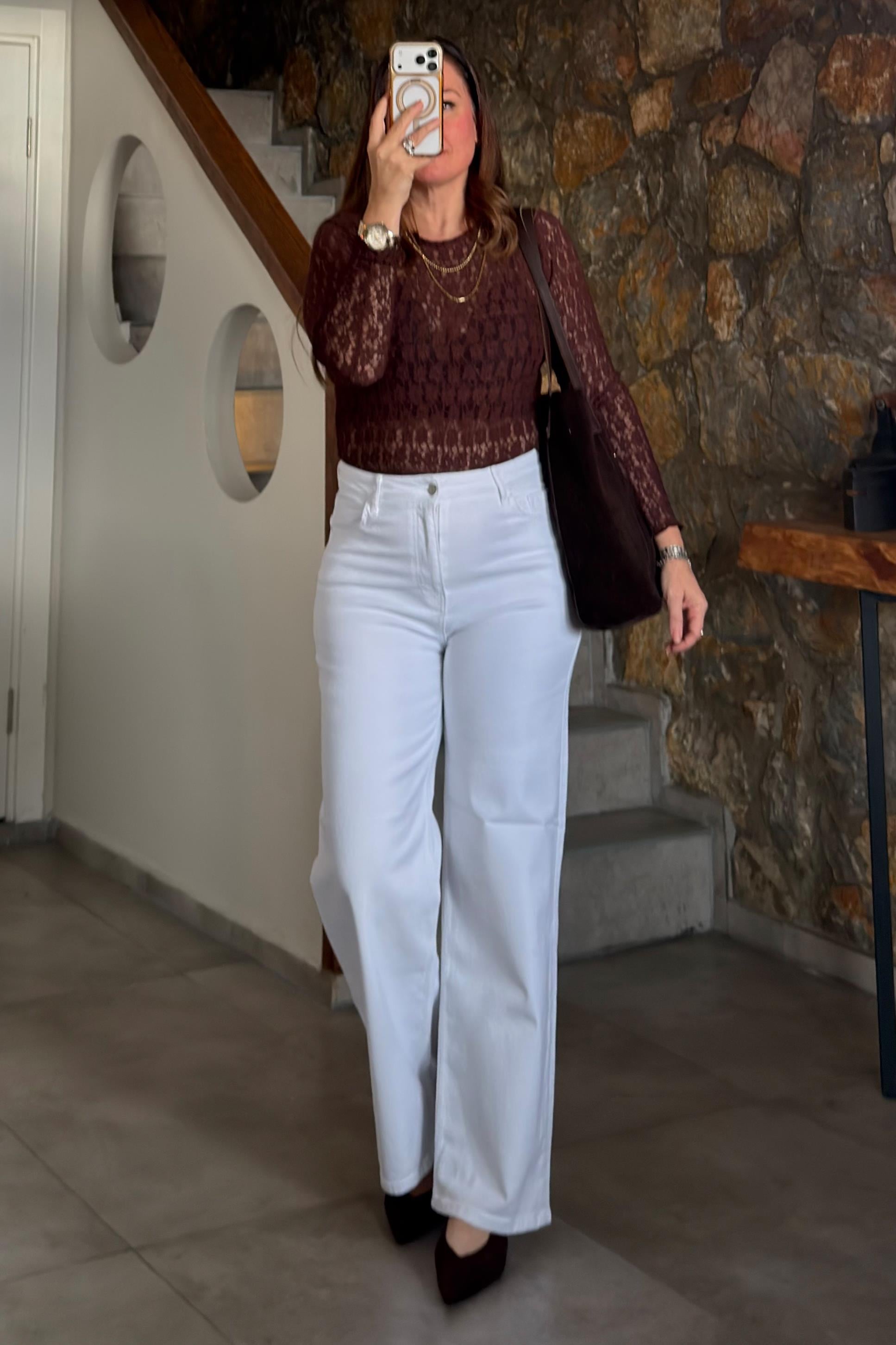 Selida Palazzo Pantolon Beyaz