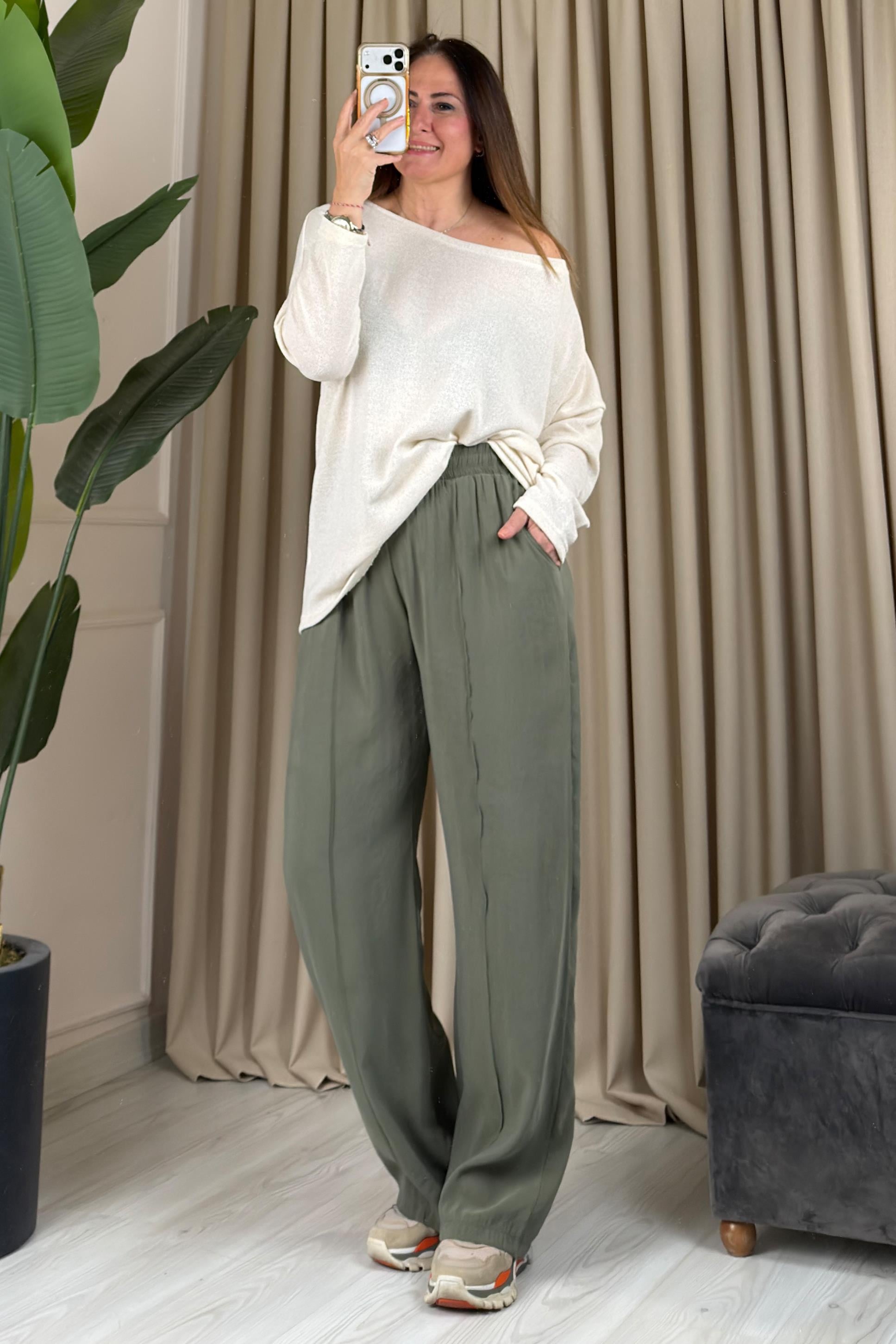 Mabella Palazzo Pantolon Yeşil