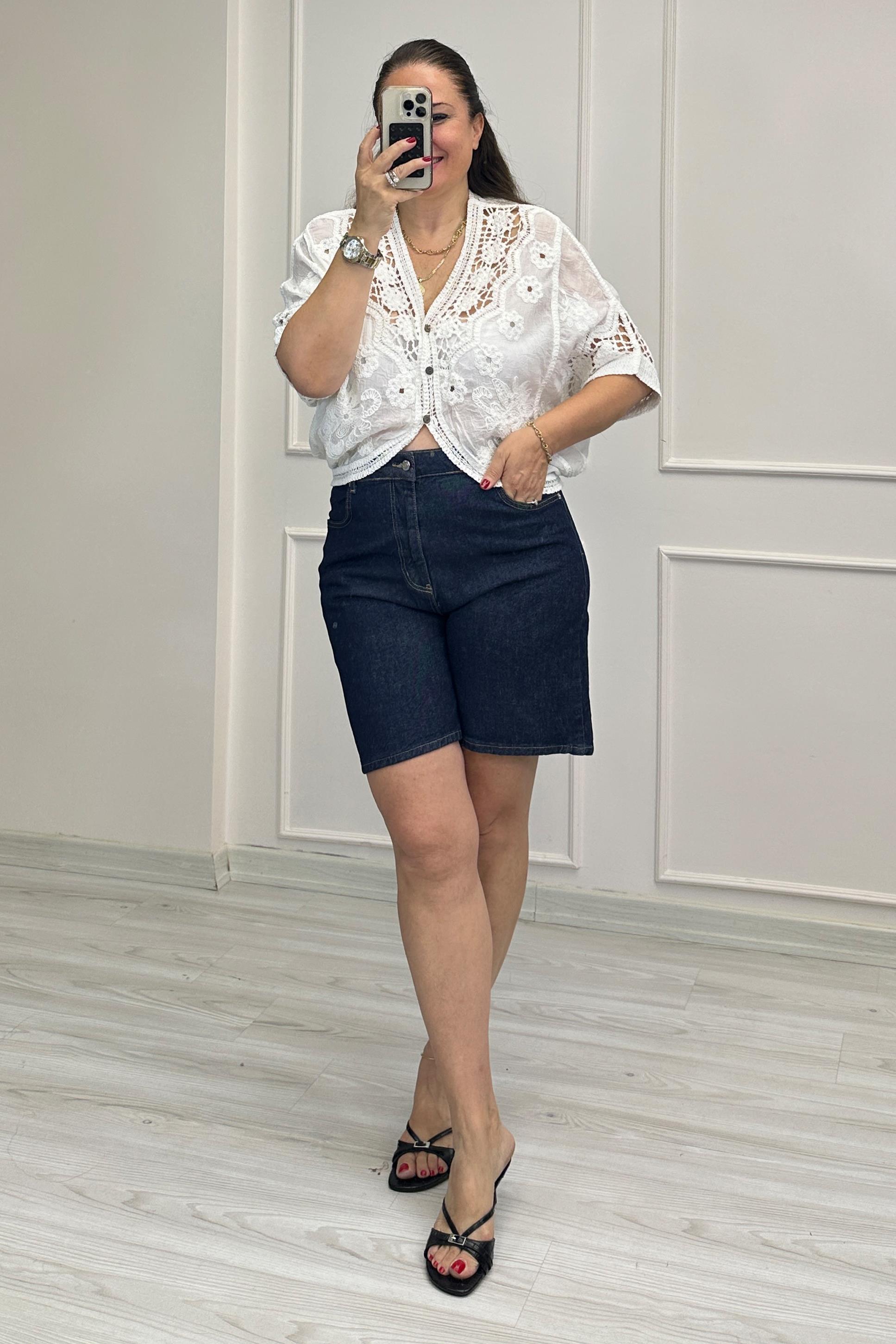 Glory Örgü Bolero Hırka Beyaz