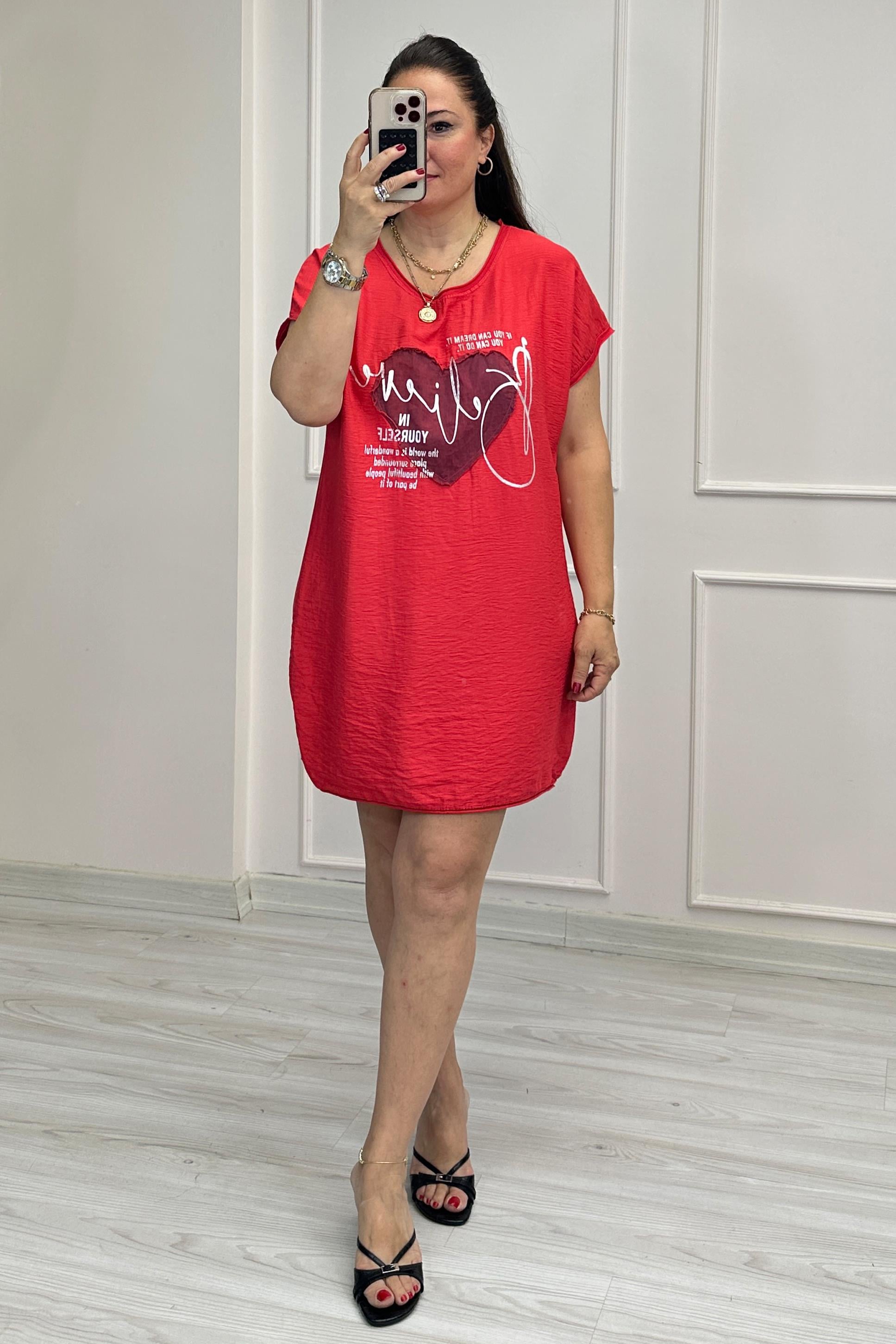 Marissa Kalpli Elbise Kırmızı