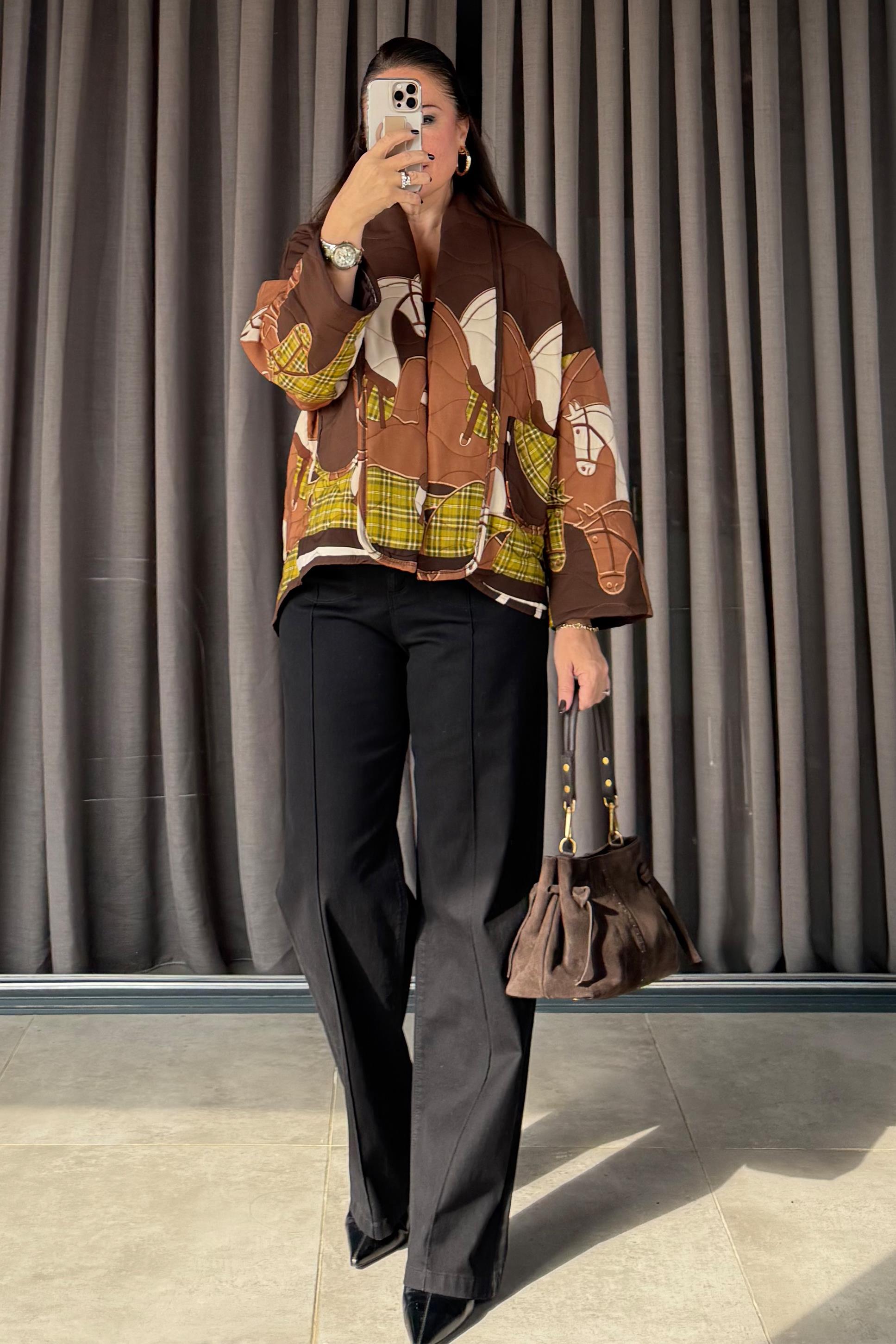 Equina Kapitone Ceket Kahve