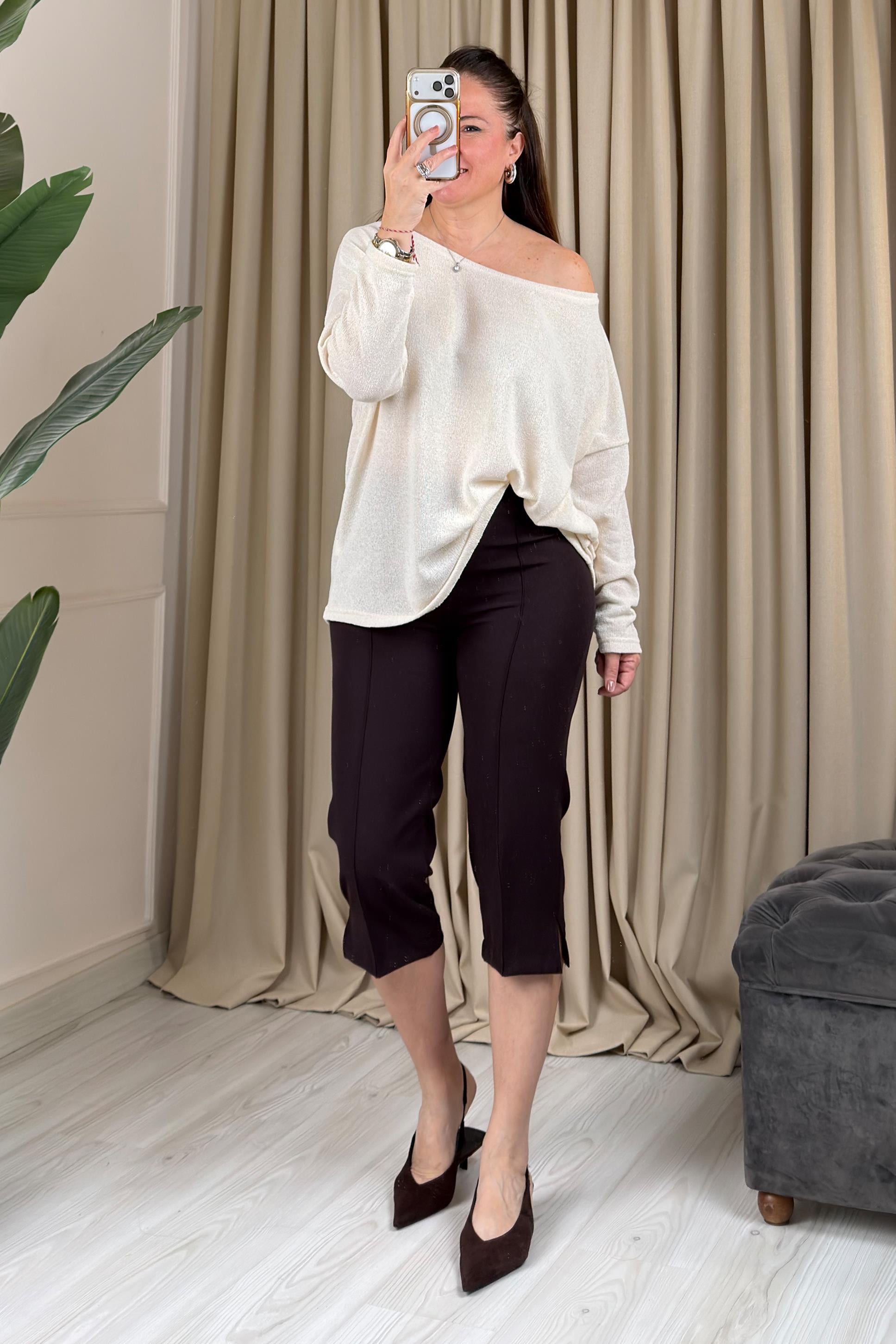 Carey Capri Pantolon Kahve