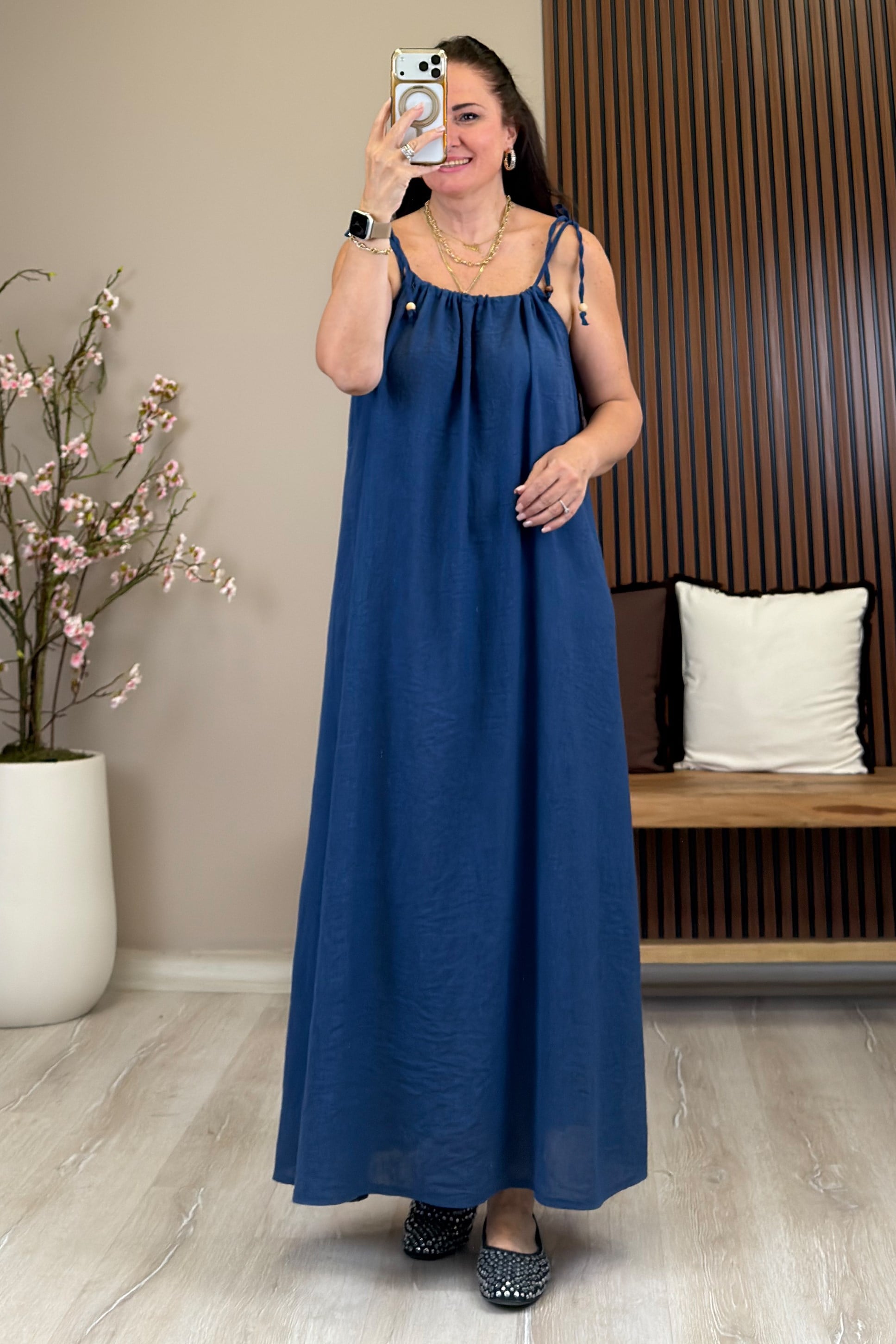 Layla Elbise İndigo Lacivert