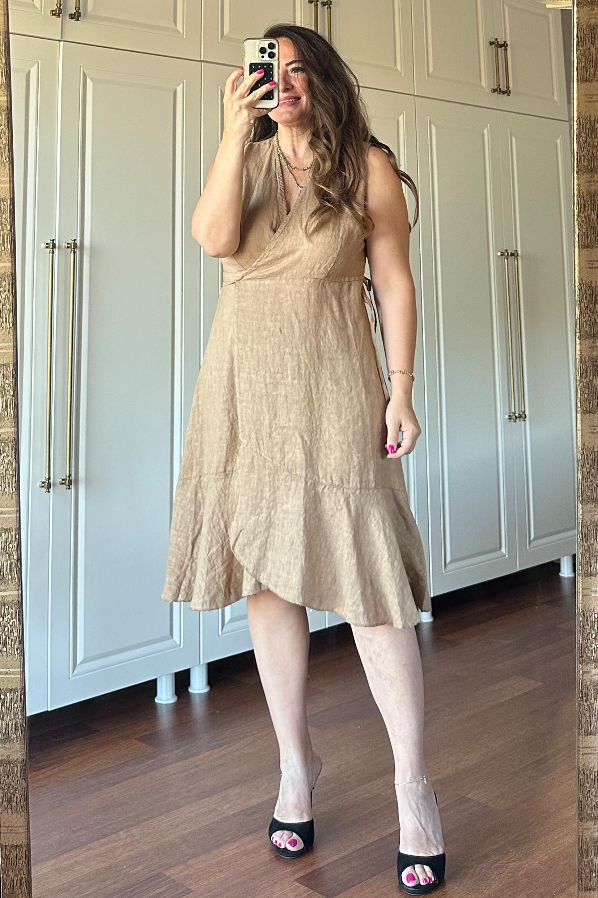 Molari Bel Detaylı Elbise Camel