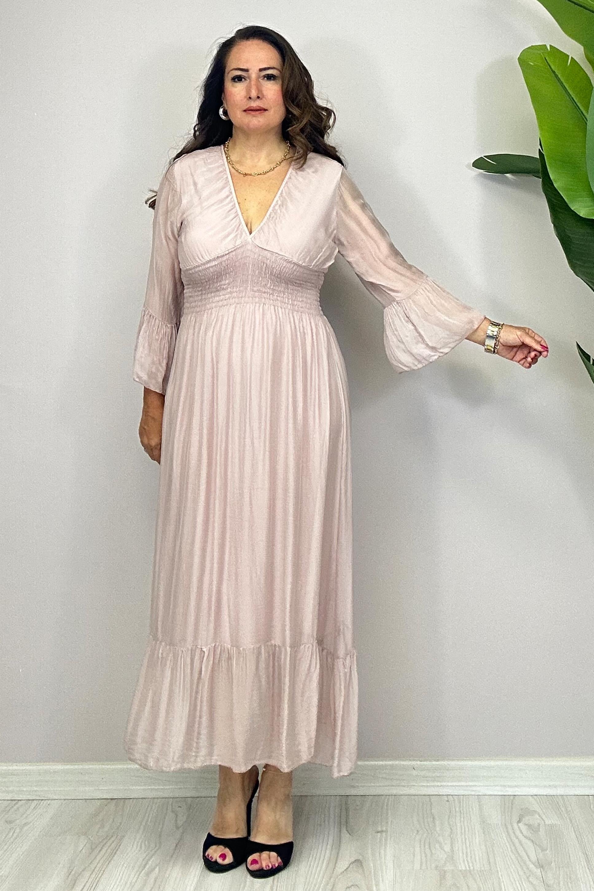 Scarlett İpek Elbise Pembe
