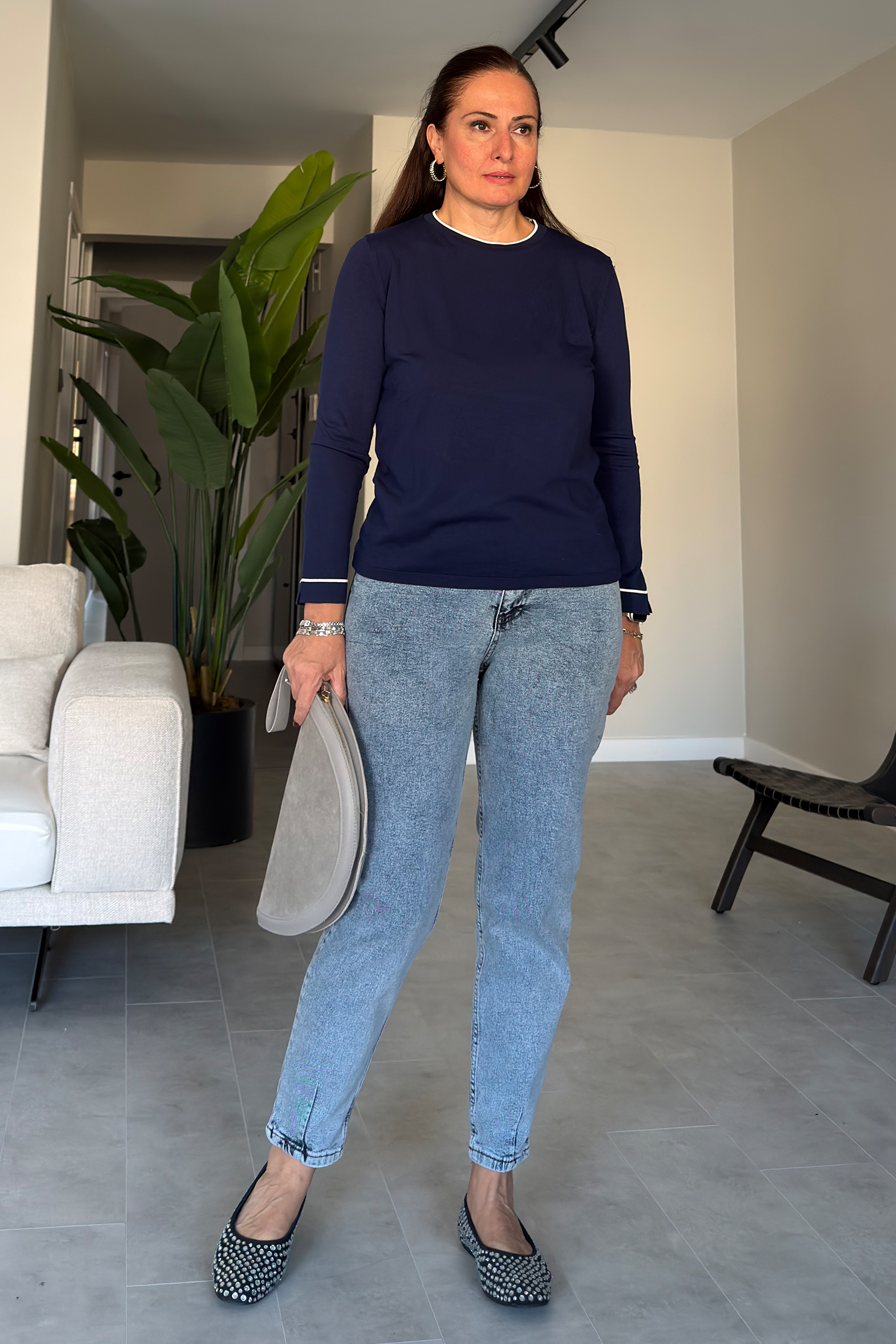 Lina Bluz Lacivert