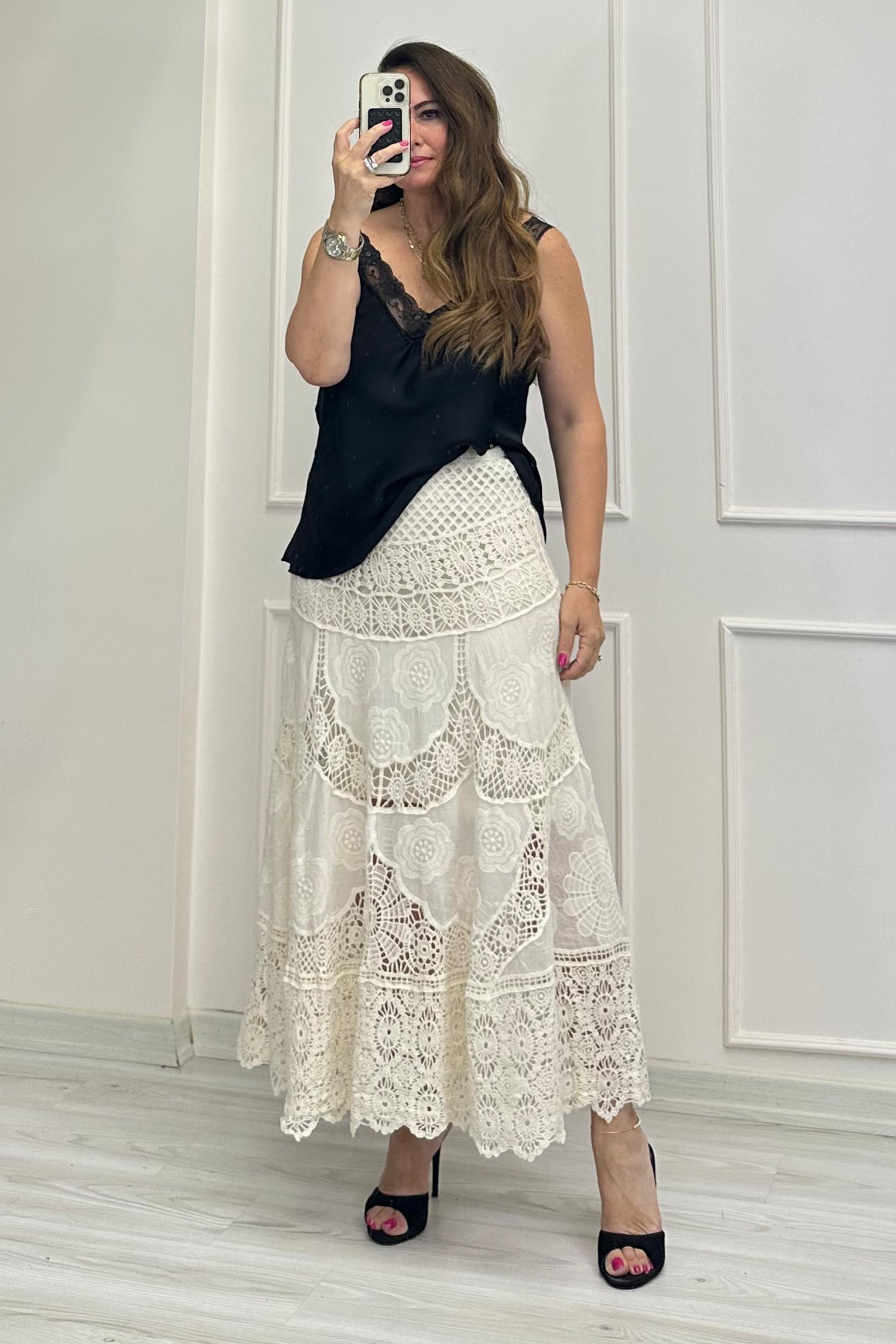 İvanna Örgü Etek Bej