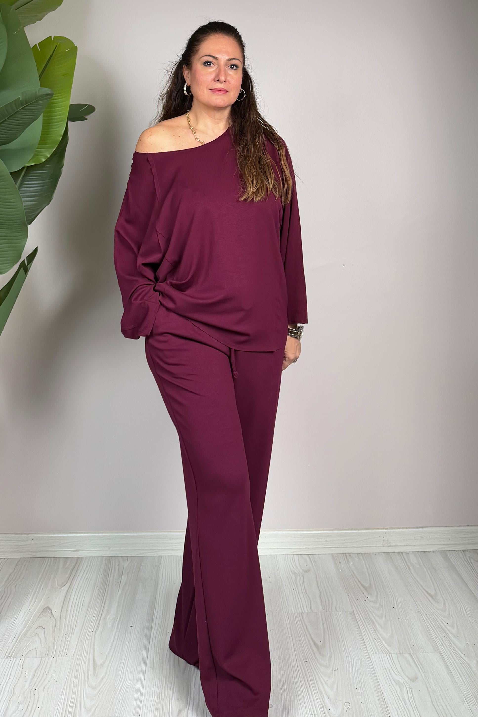 Lares Lazer Kesim Takım Bordo