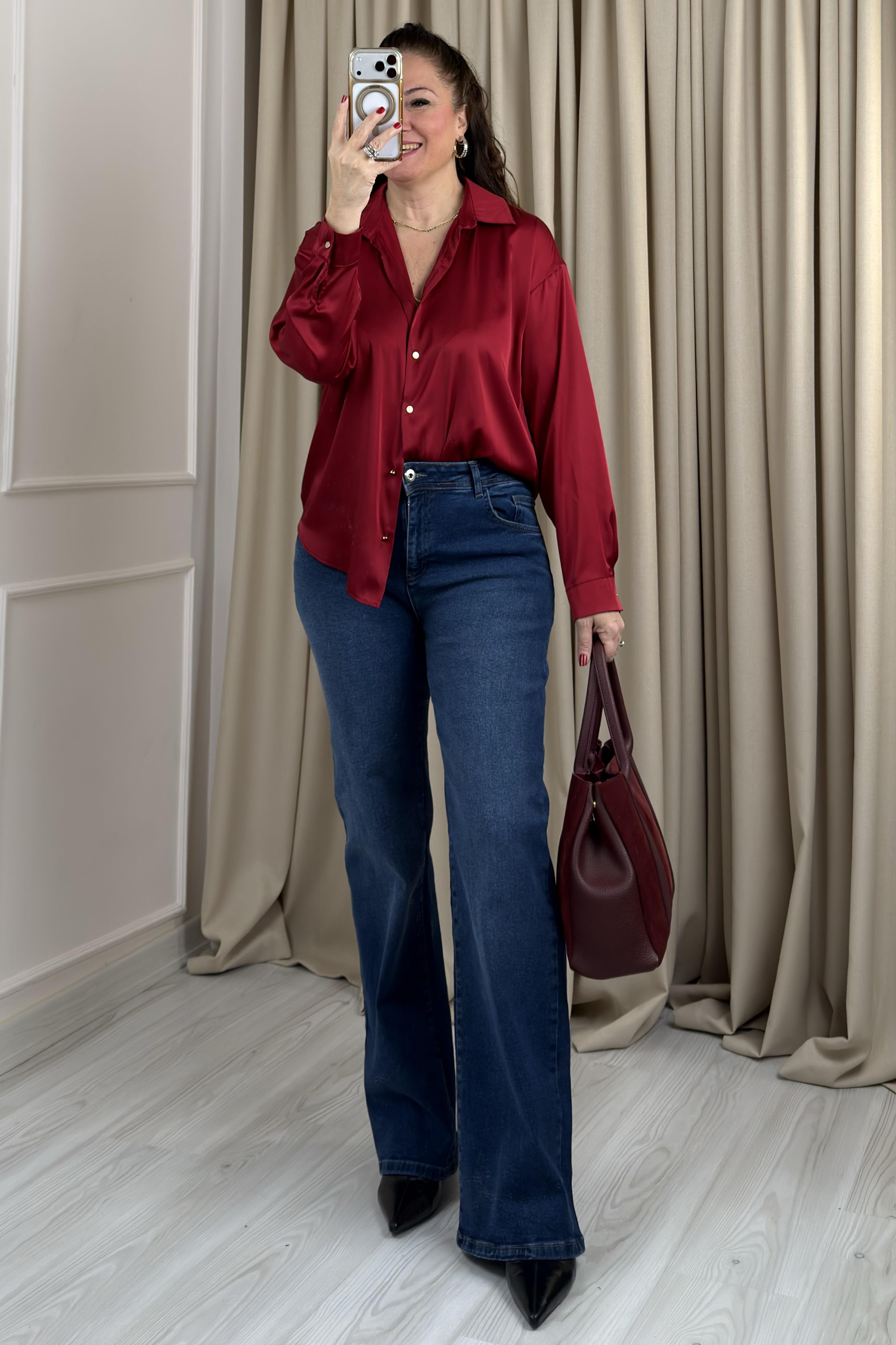 Soreno Palazzo Kot Pantolon Mavi