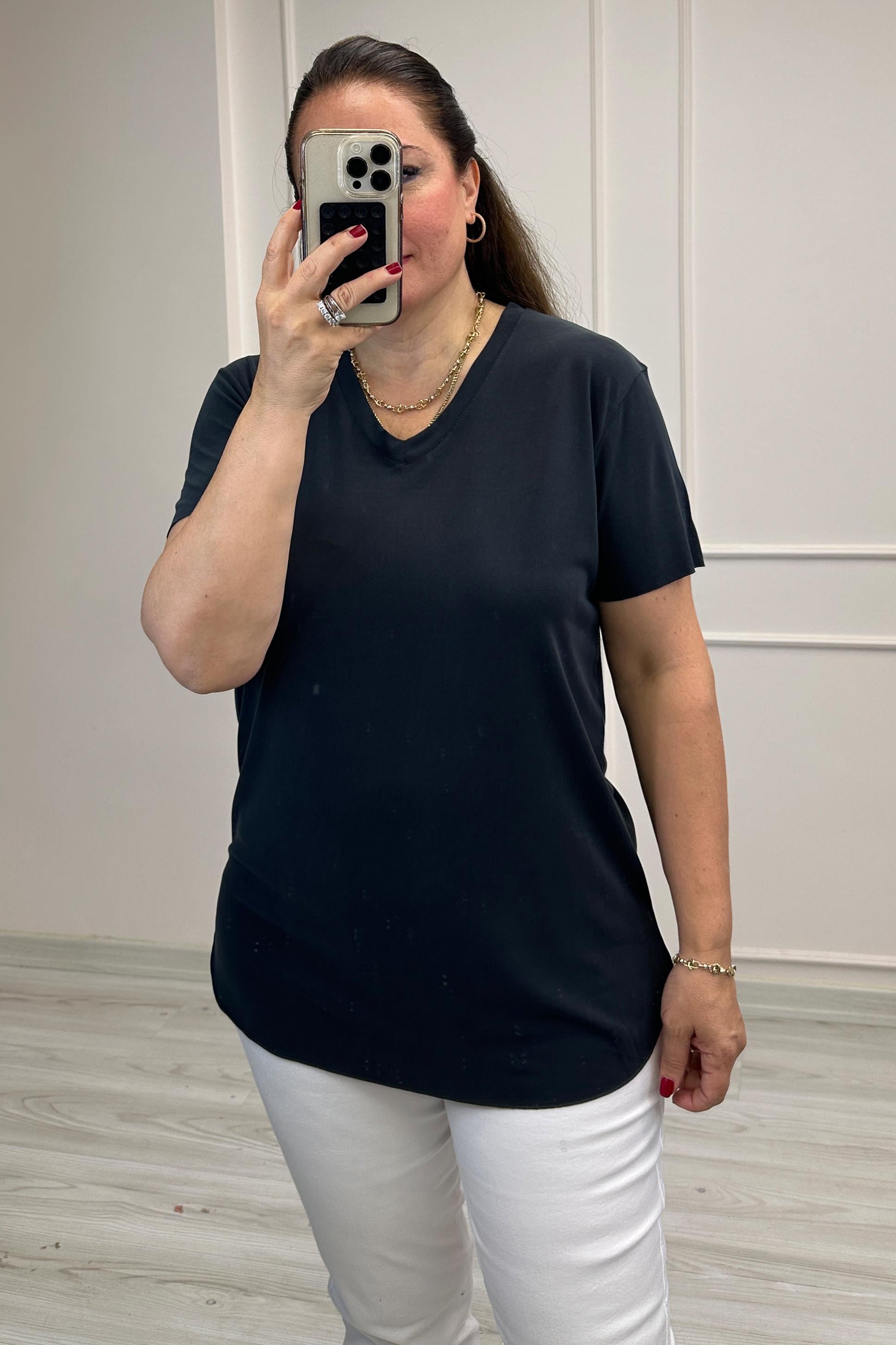 Julia V Yaka T-Shirt Antrasit
