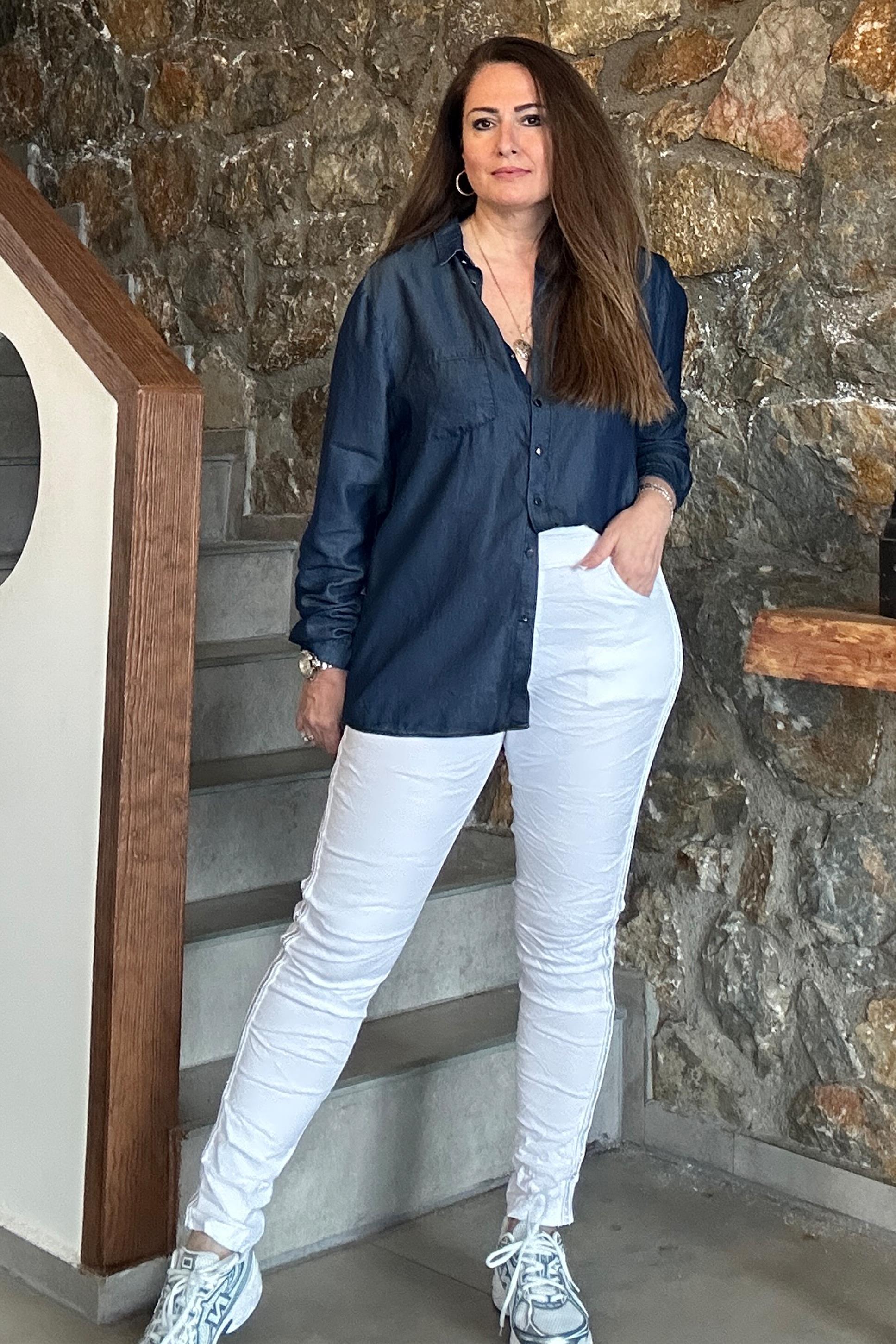 Romily Beyaz İthal Pantolon