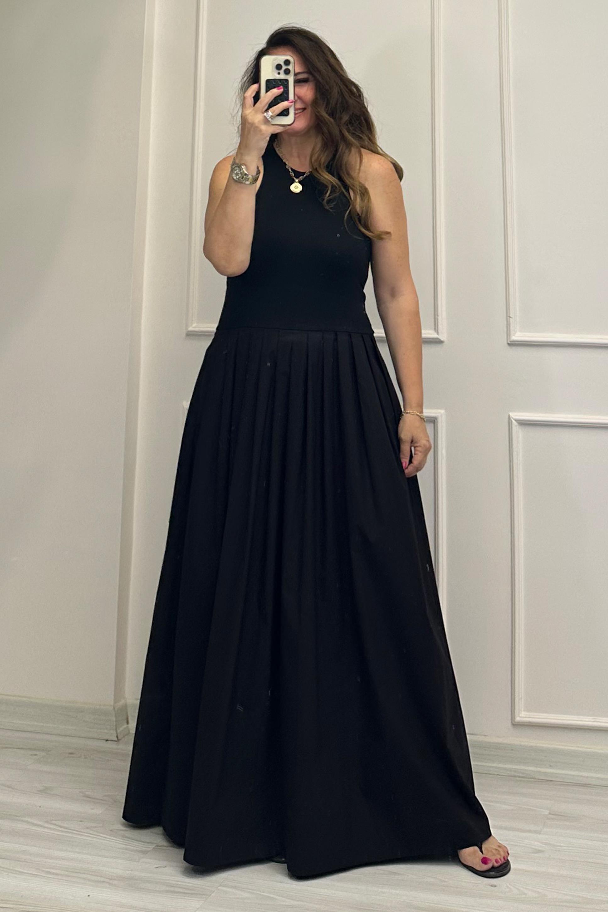İrena Halter Yaka Elbise Siyah