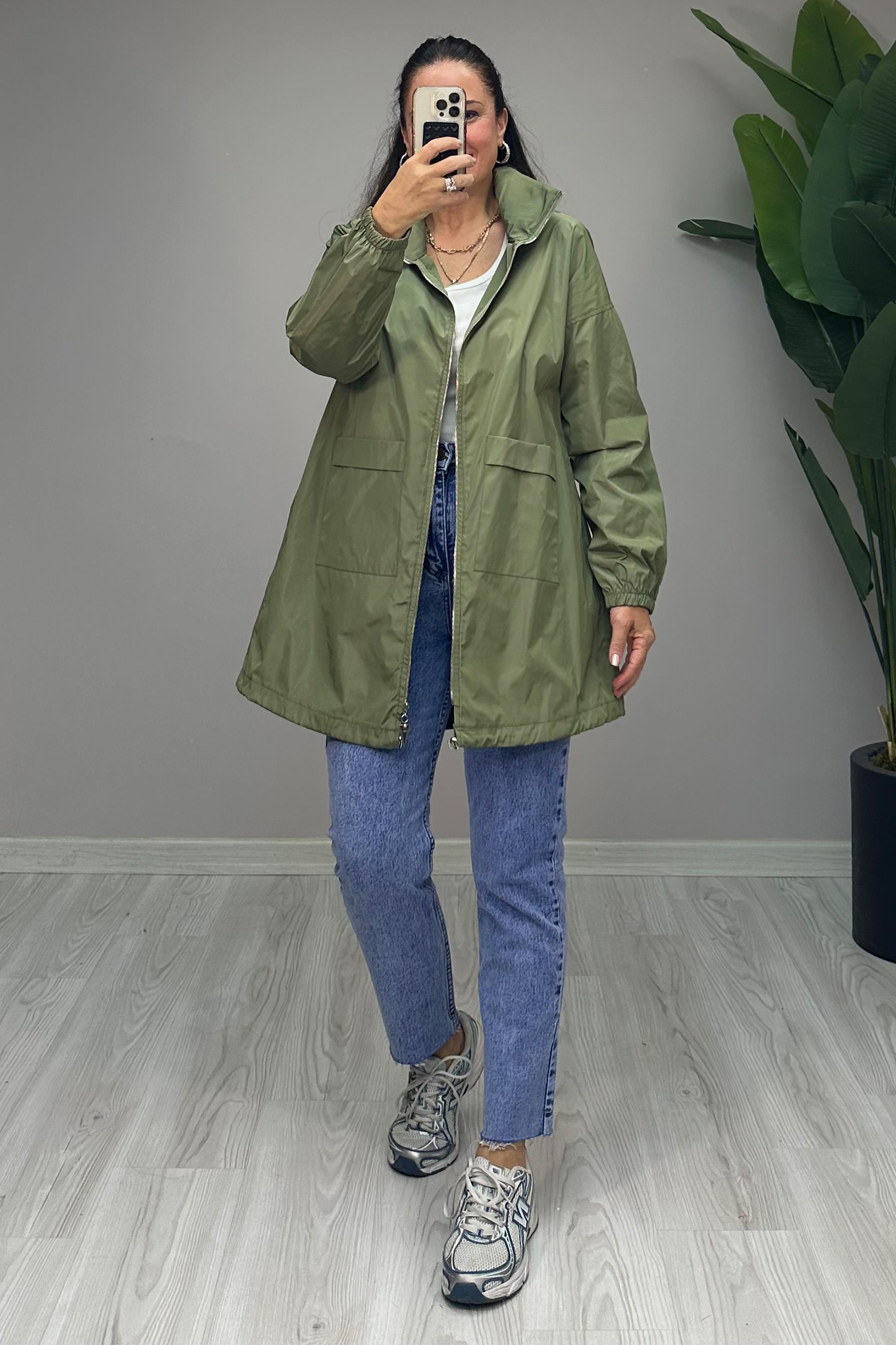 Talya Trençkot Yeşil