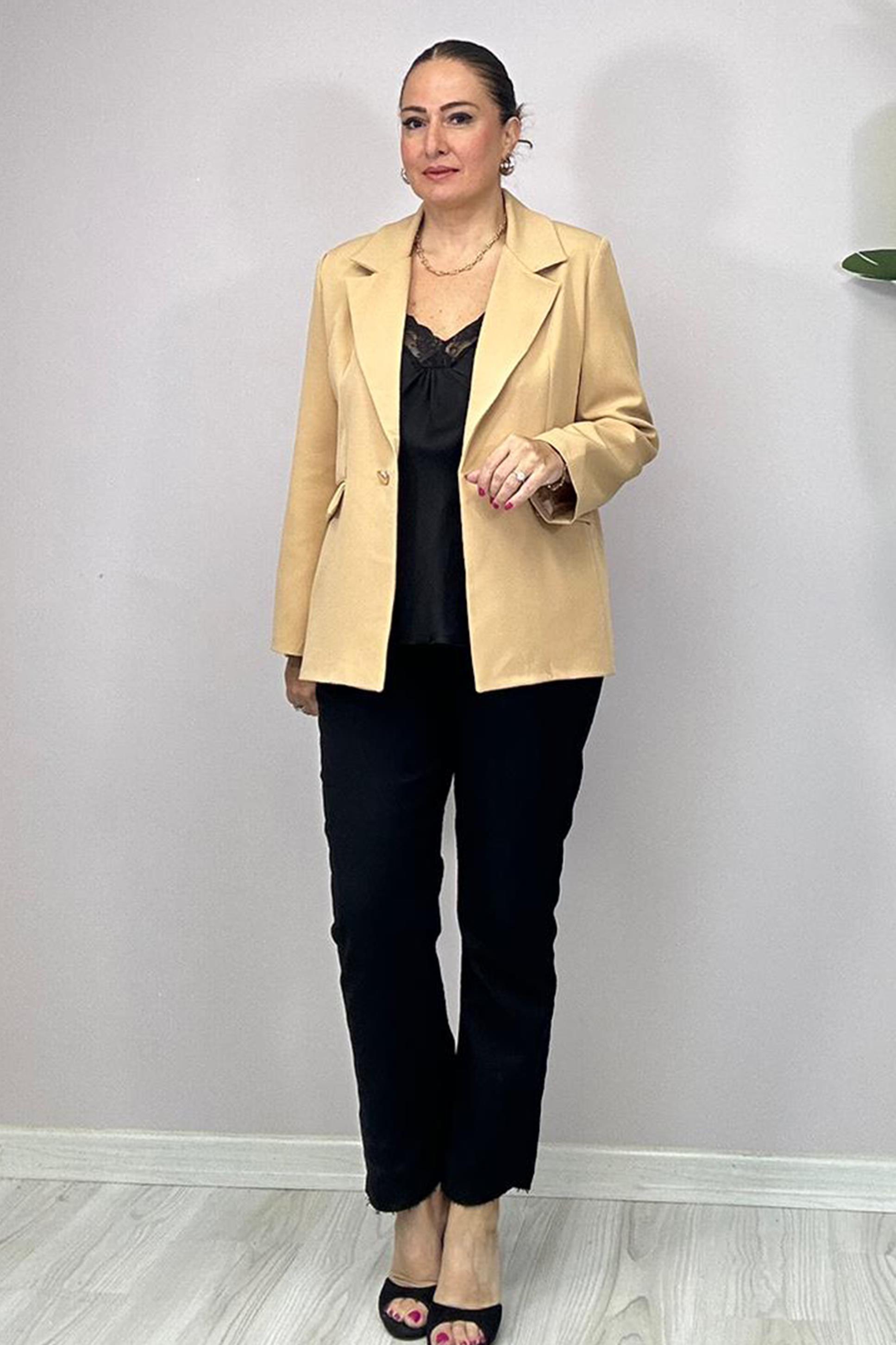 Kamila Blazer Ceket Bej