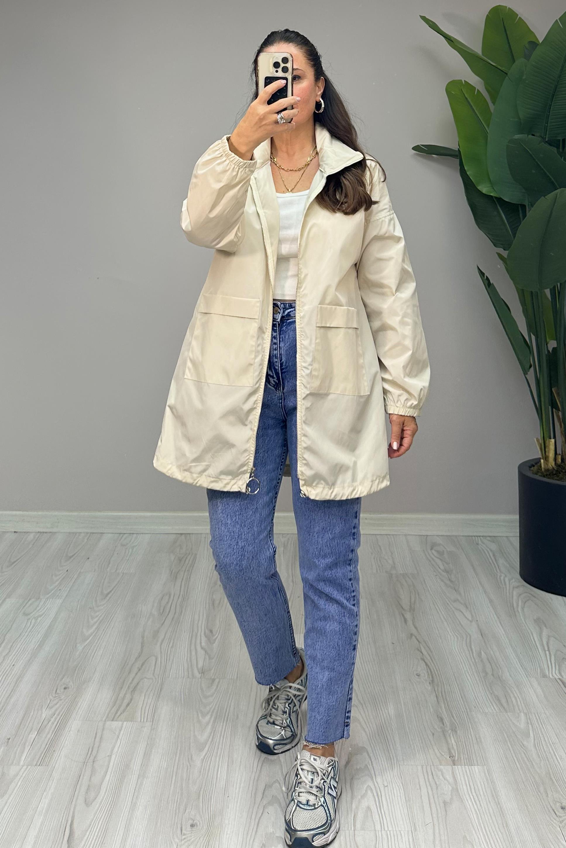 Talya Trençkot Krem