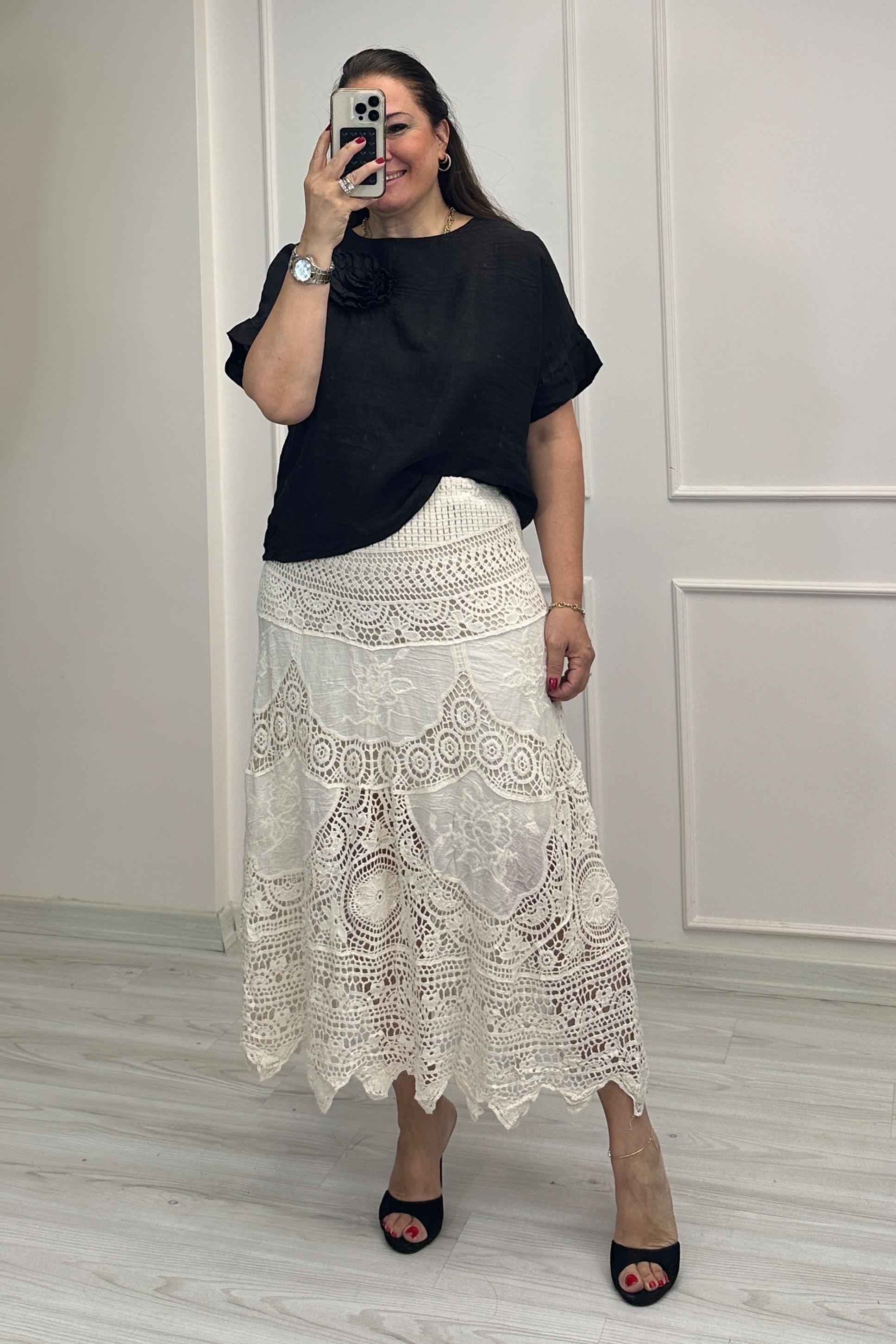 Matilda Örgü Etek Bej